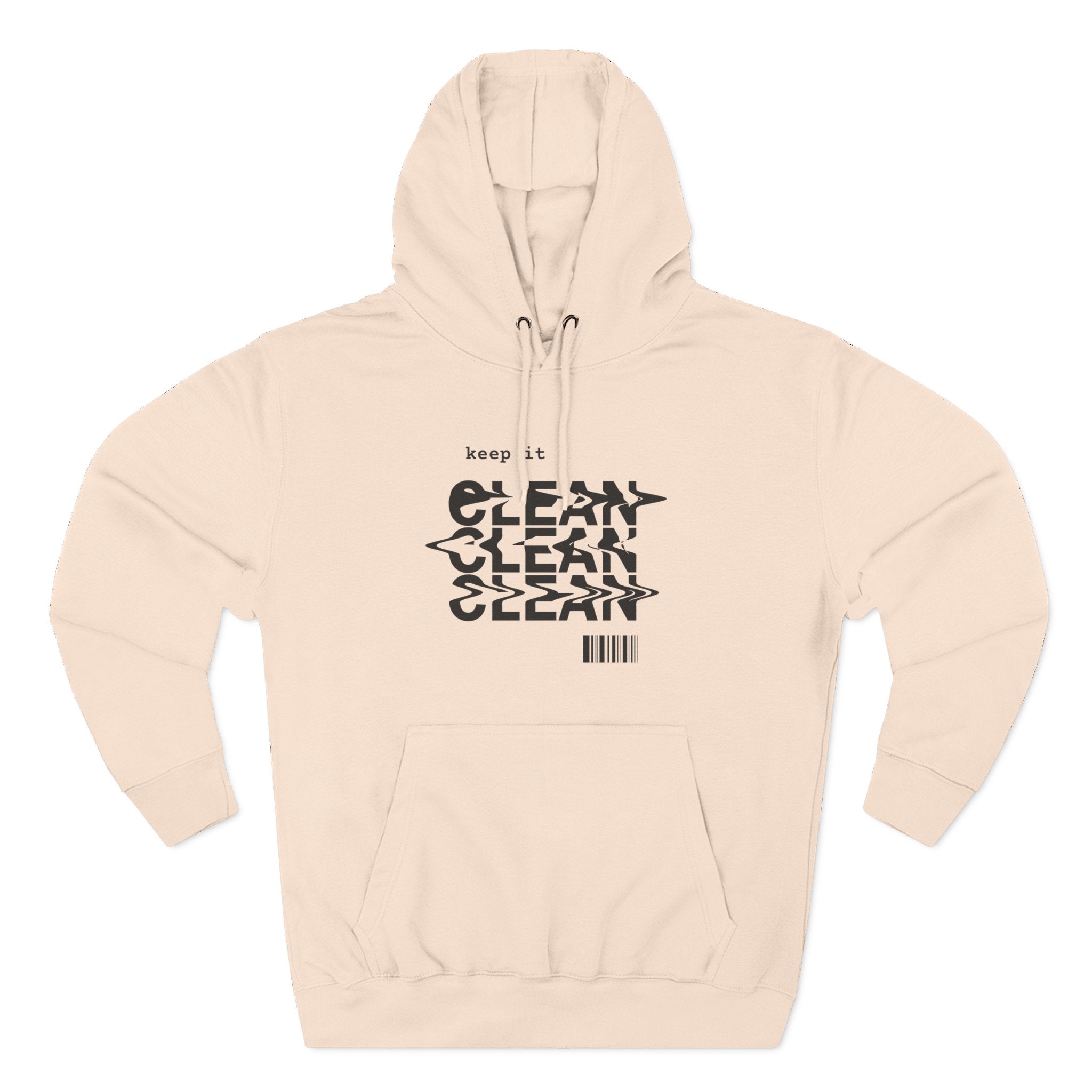 Stylish Fleece Hoodie with ‘Keep It Clean’ Design, Cozy Winter Apparel, Ideal for Casual Outfits, Gifts for Friends, Unique Streetwear