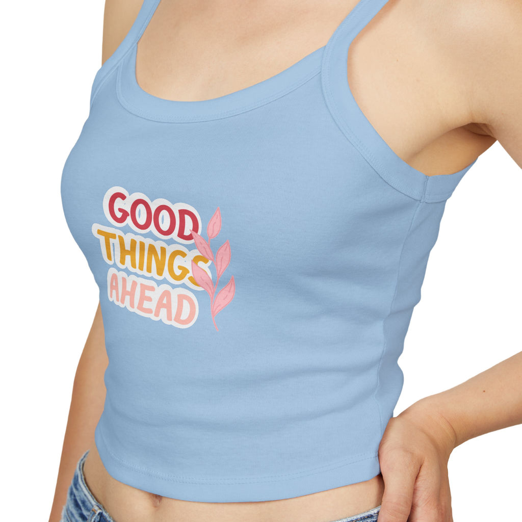 Optimistic Women's Spaghetti Strap Tank Top, Casual Summer Top, Inspirational Sleeveless Shirt, Gift for Her, Trendy Layering Piece