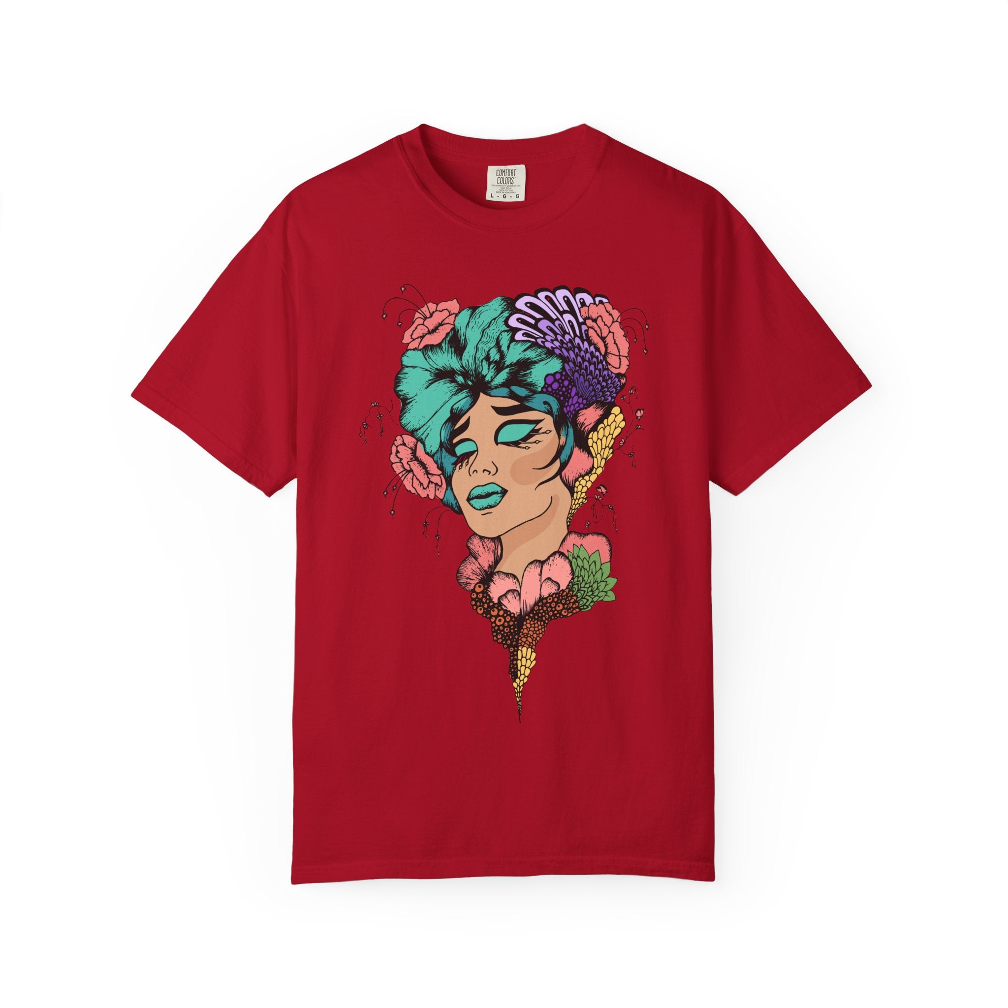 Floral Fantasy T-Shirt | Artistic Graphic Tee for Nature Lovers, Unique Gift, Casual Wear, Eco-Friendly Fashion