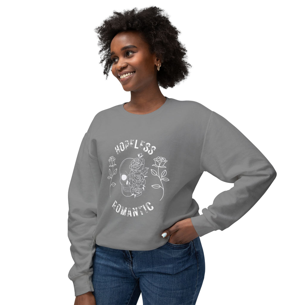 Hopeless Romantic Sweatshirt, Unisex Lightweight Crewneck Sweater, Cute Gift for Her, Fall Fashion, Casual Wear, Cozy Loungewear