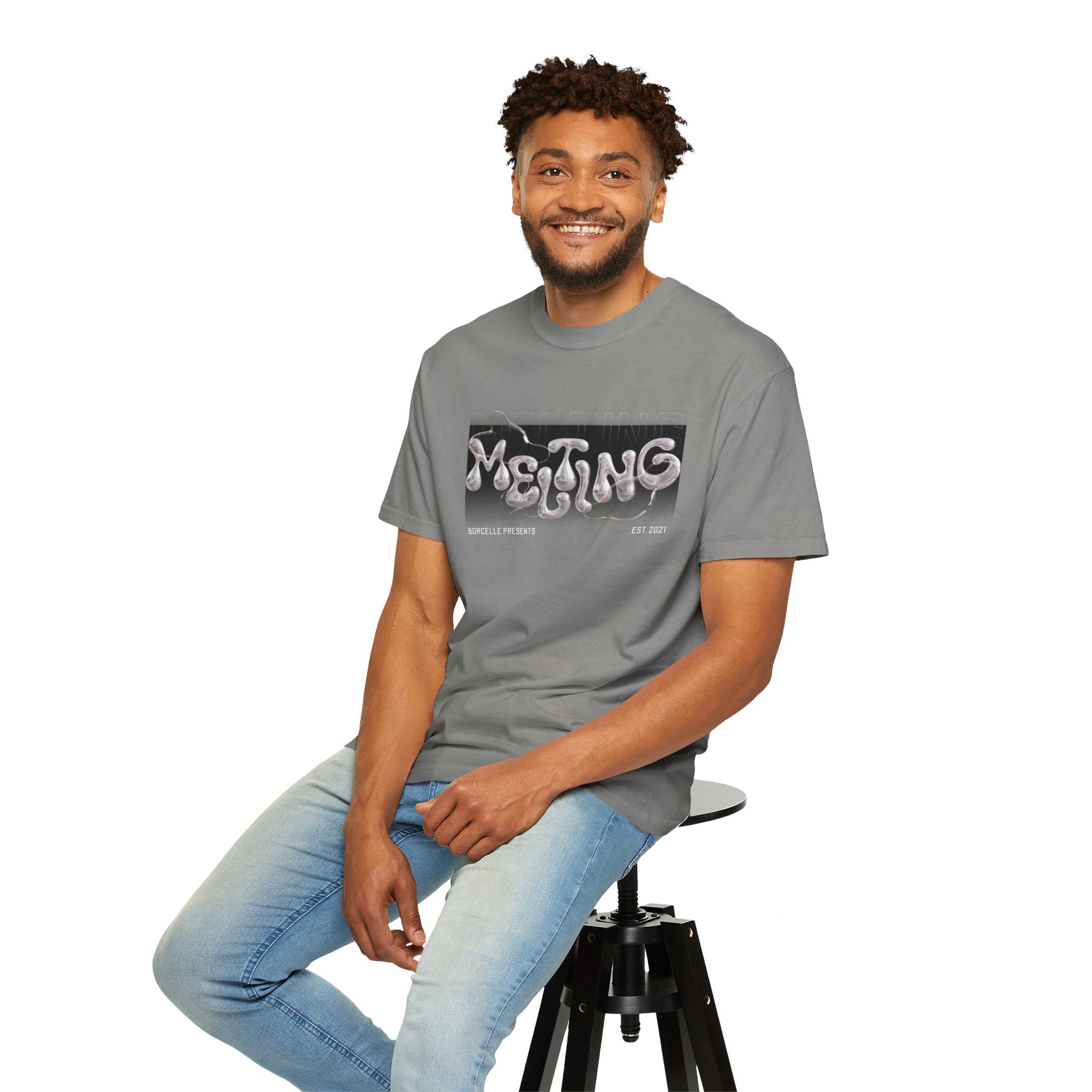 Melting Vibes Unisex Garment-Dyed T-shirt | Cool Graphic Tee for Art Lovers, Trendy Casual Wear, Unique Gift, Summer Style