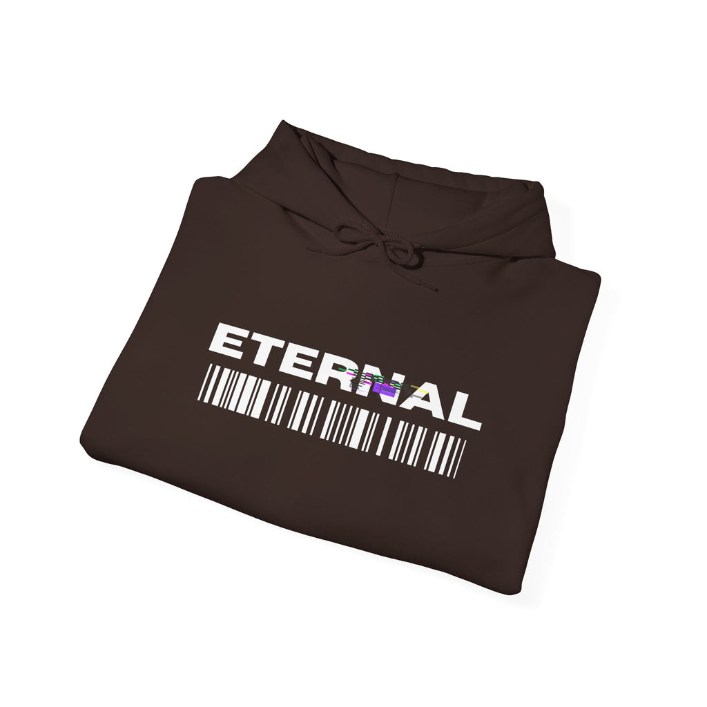 Eternal Barcode Hoodie — Black Graphic Pullover