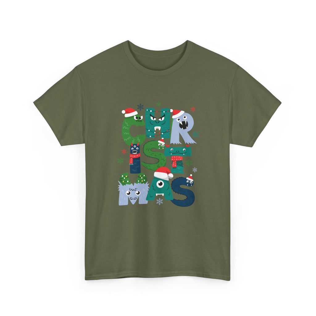 Christmas Graphic Tee — Cute Holiday "CHRISTMAS" Lettering T‑Shirt