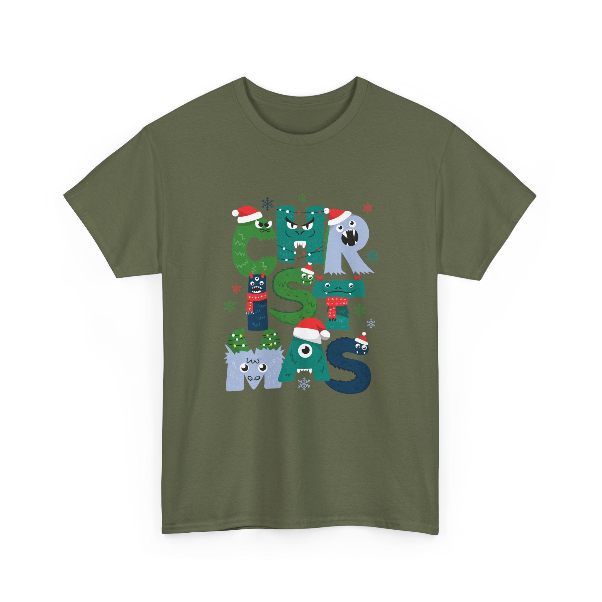 Christmas Graphic Tee — Cute Holiday "CHRISTMAS" Lettering T‑Shirt