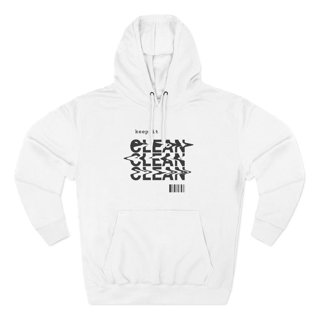 Stylish Fleece Hoodie with ‘Keep It Clean’ Design, Cozy Winter Apparel, Ideal for Casual Outfits, Gifts for Friends, Unique Streetwear