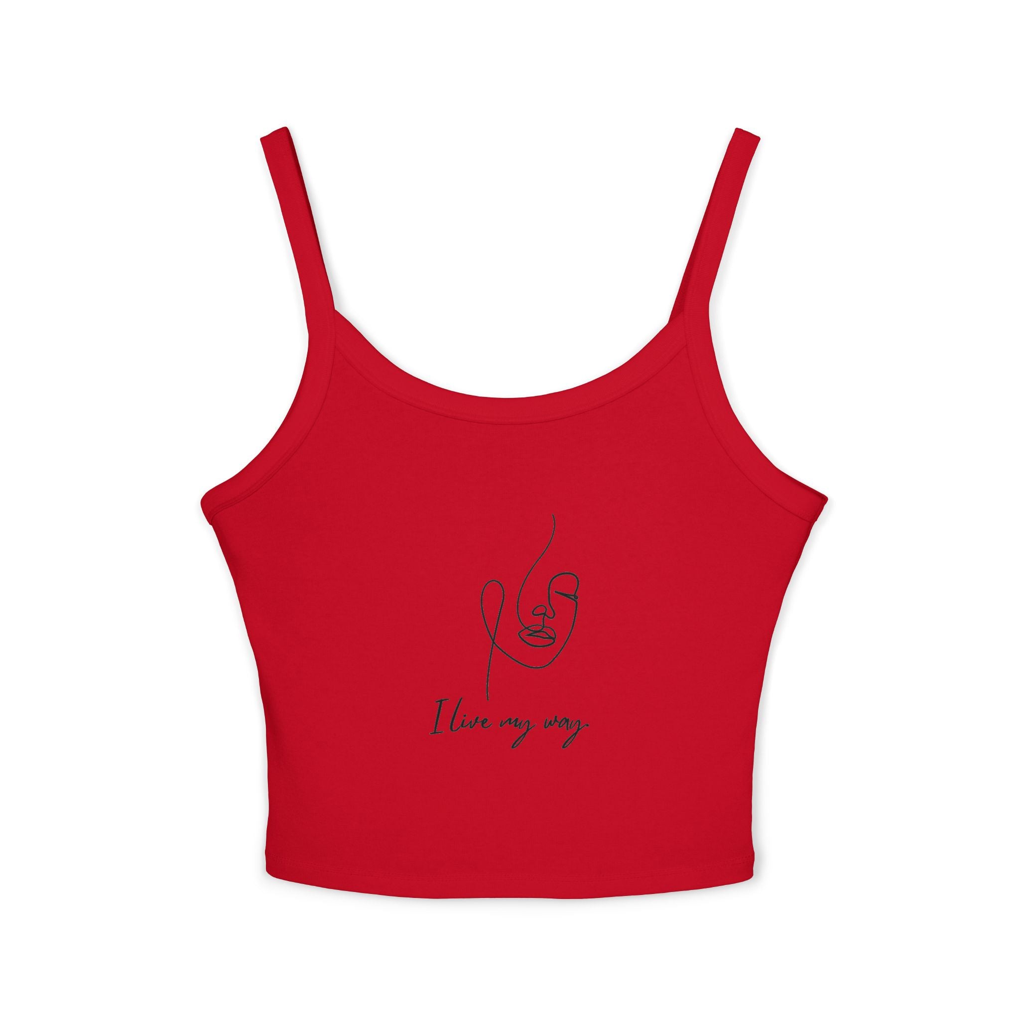 Women's Spaghetti Strap Tank Top, I Love My Way, Casual Summer Wear, Beach Outfit, Graphic Crop Top, Gift for Her