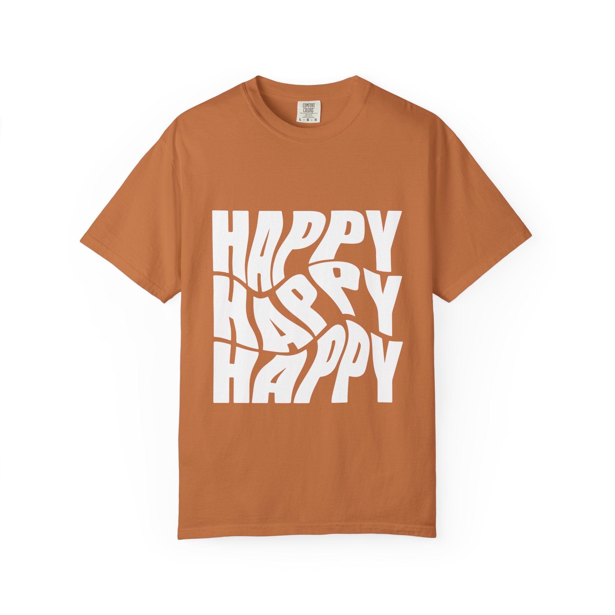 Happy Vibes Unisex Garment-Dyed T-shirt | Positive Affirmation Tee, Casual Wear, Gift for Friends, Summer Style, Comfort Apparel