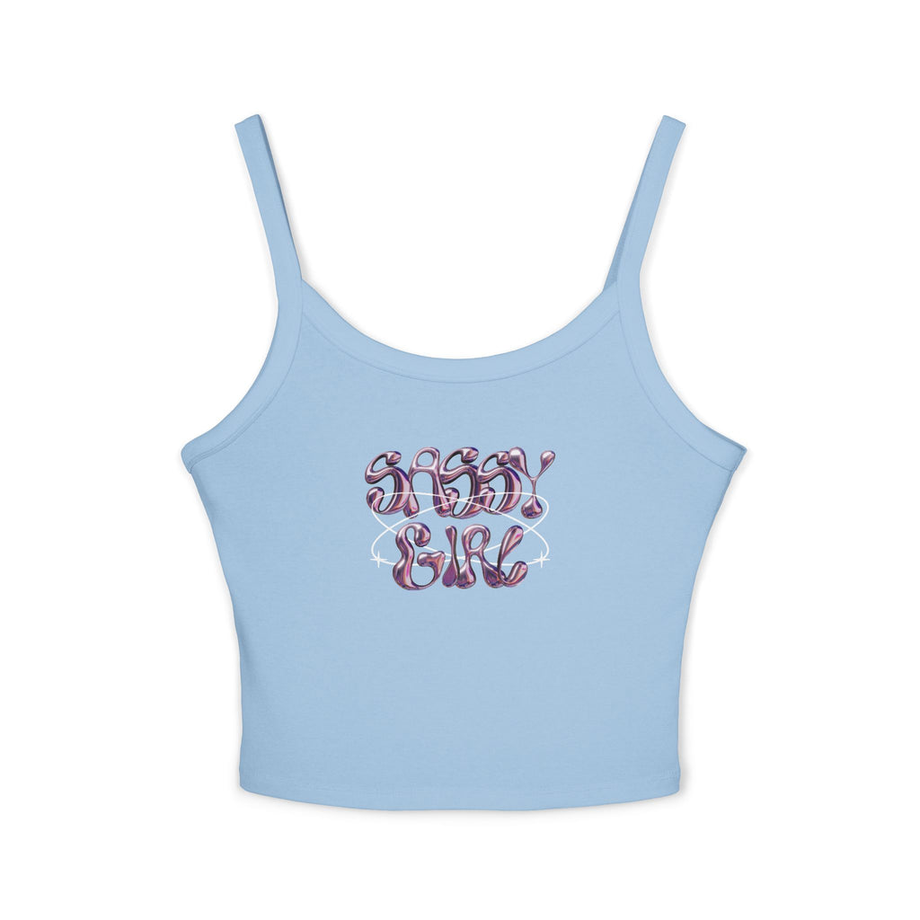 Sassy Girl Tank Top, Cute Summer Top, Gift for Her, Casual Wear Shirt, Trendy Spaghetti Strap Top, Summer Fashion Essential