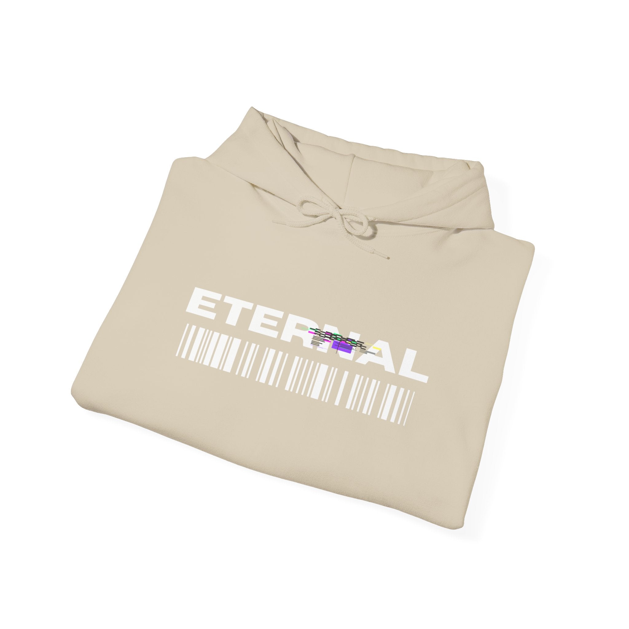 Eternal Barcode Hoodie — Black Graphic Pullover