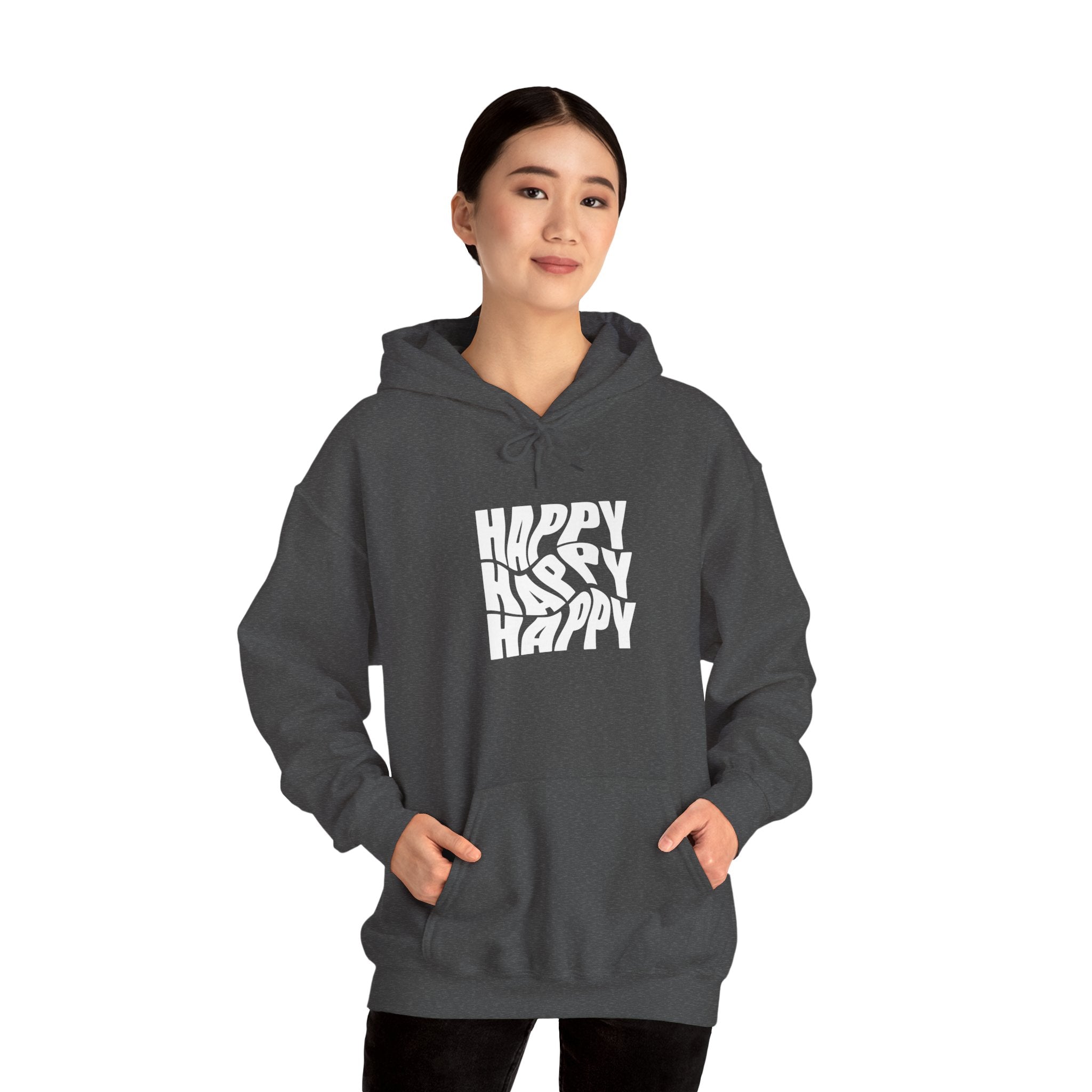 Happy Vibe Unisex Hoodie, Cozy Sweatshirt, Gift for Friends, Casual Wear, Birthday Gift, Everyday Comfort