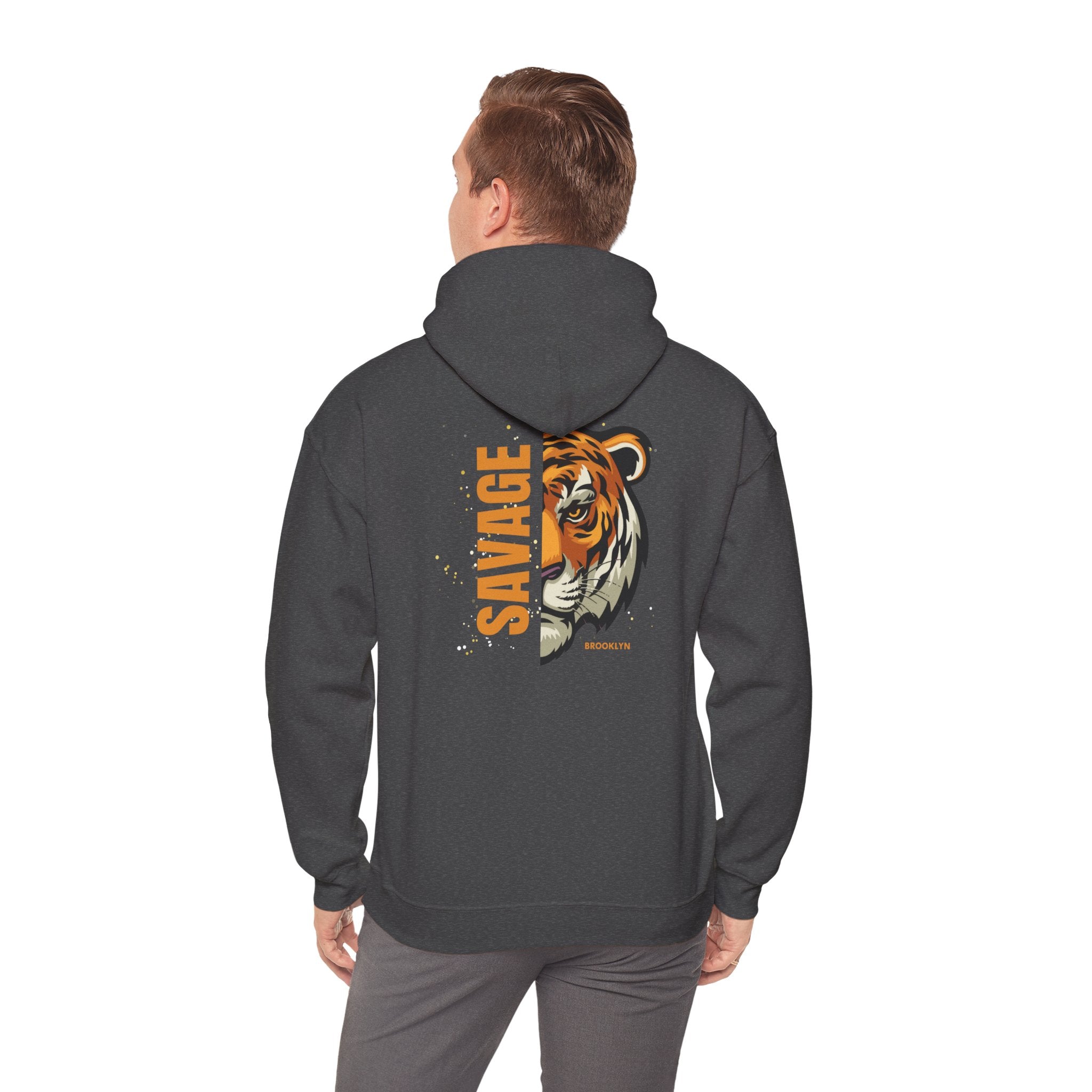 Savage Tiger Unisex Hoodie, Vintage Sweatshirt, Animal Lovers Apparel, Gift for Him/Her, Casual Streetwear, Cozy Layering