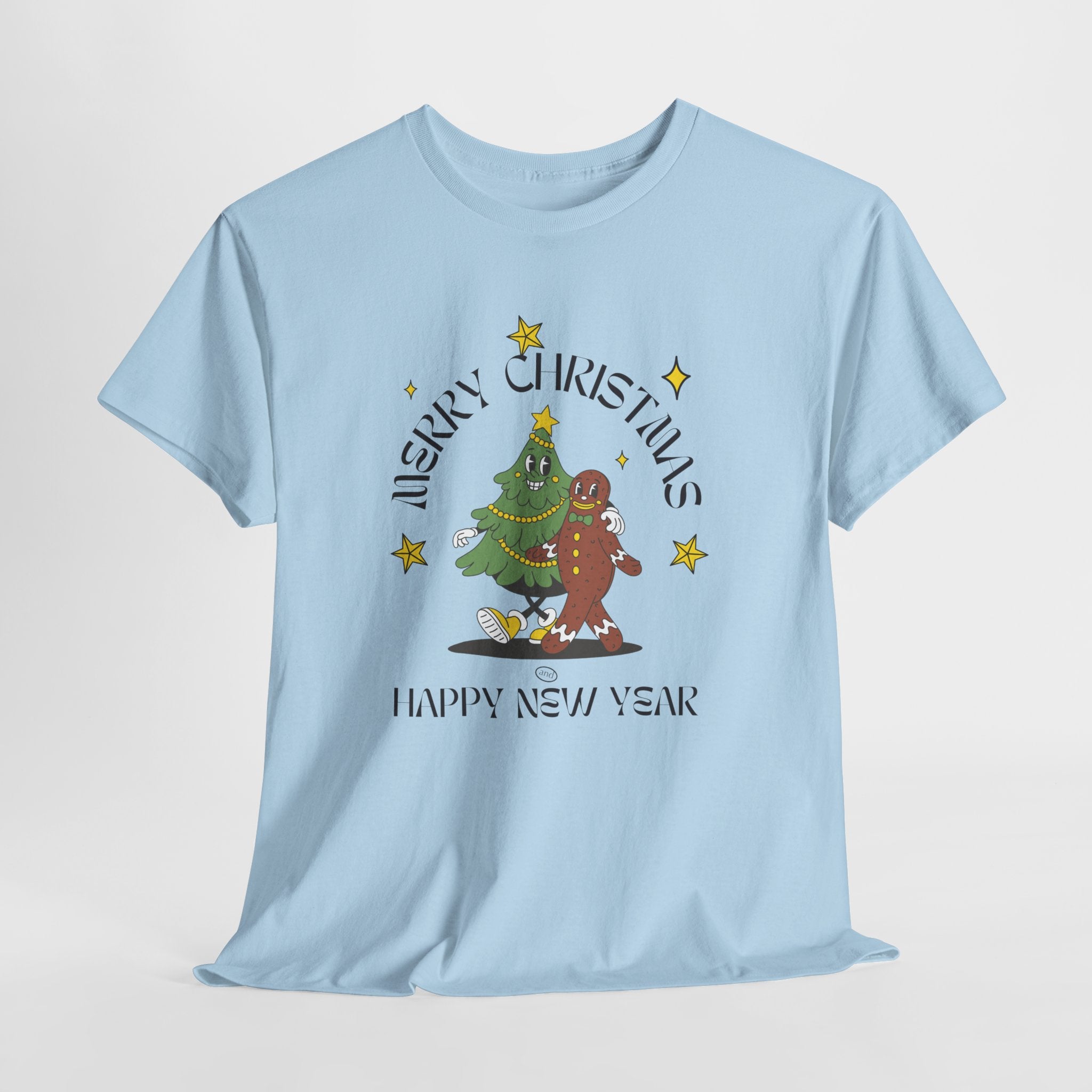 Christmas Gingerbread Tree Tee - "Merry Christmas, Happy New Year" Holiday Shirt