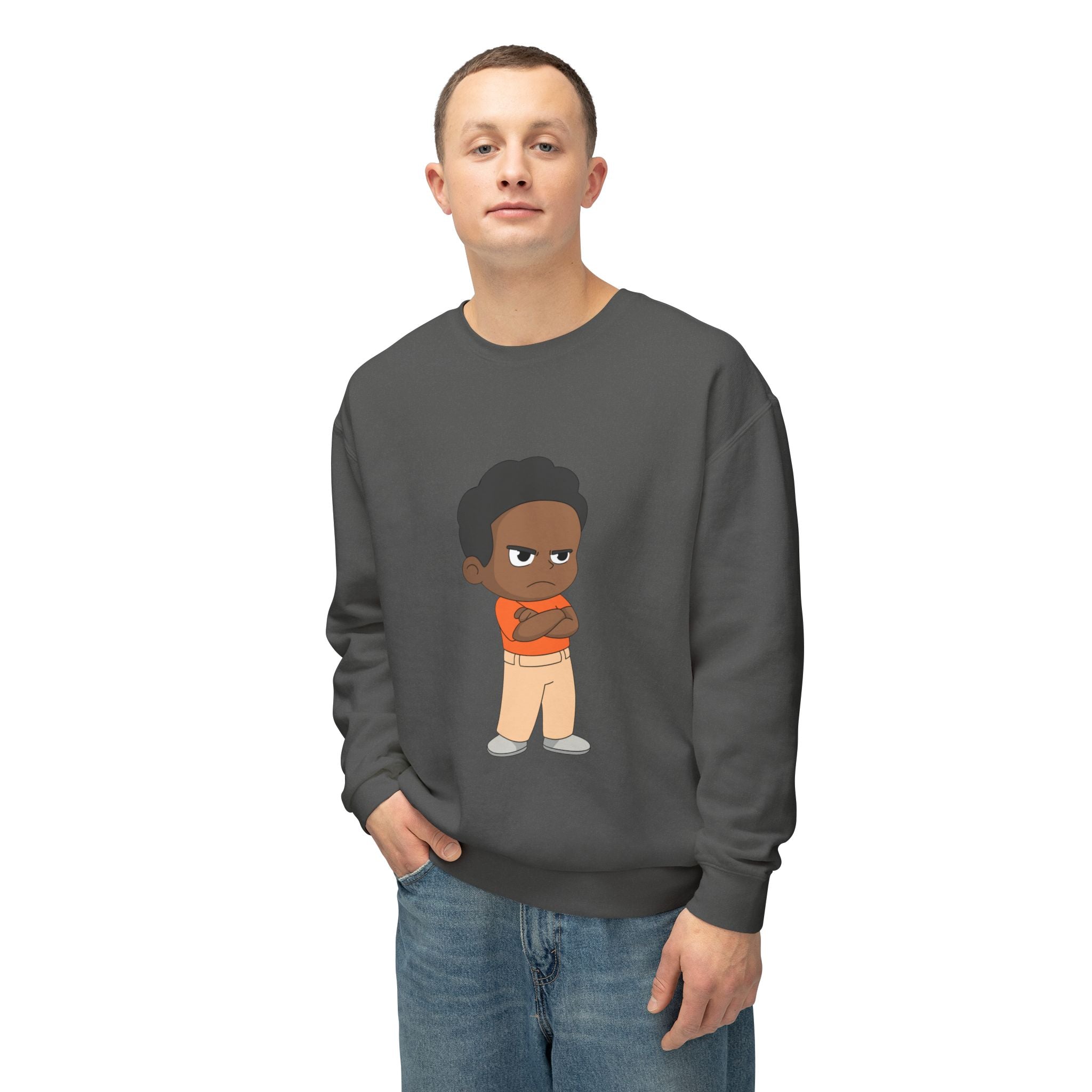 Playful Cartoon Crewneck Sweatshirt | Funny Lightweight Sweatshirt for Kids & Teens, Birthday Gift, Casualwear, Seasonal Comfort