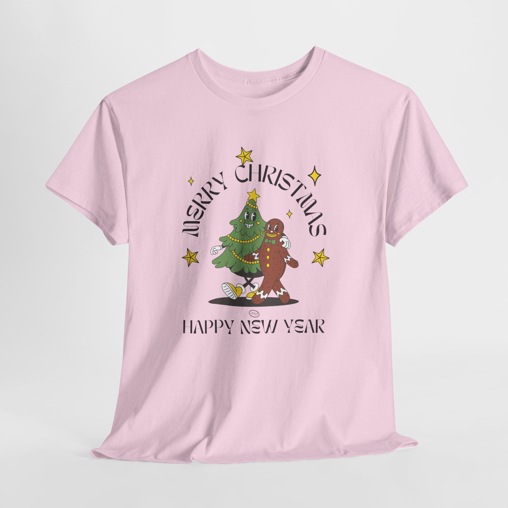 Christmas Gingerbread Tree Tee - "Merry Christmas, Happy New Year" Holiday Shirt