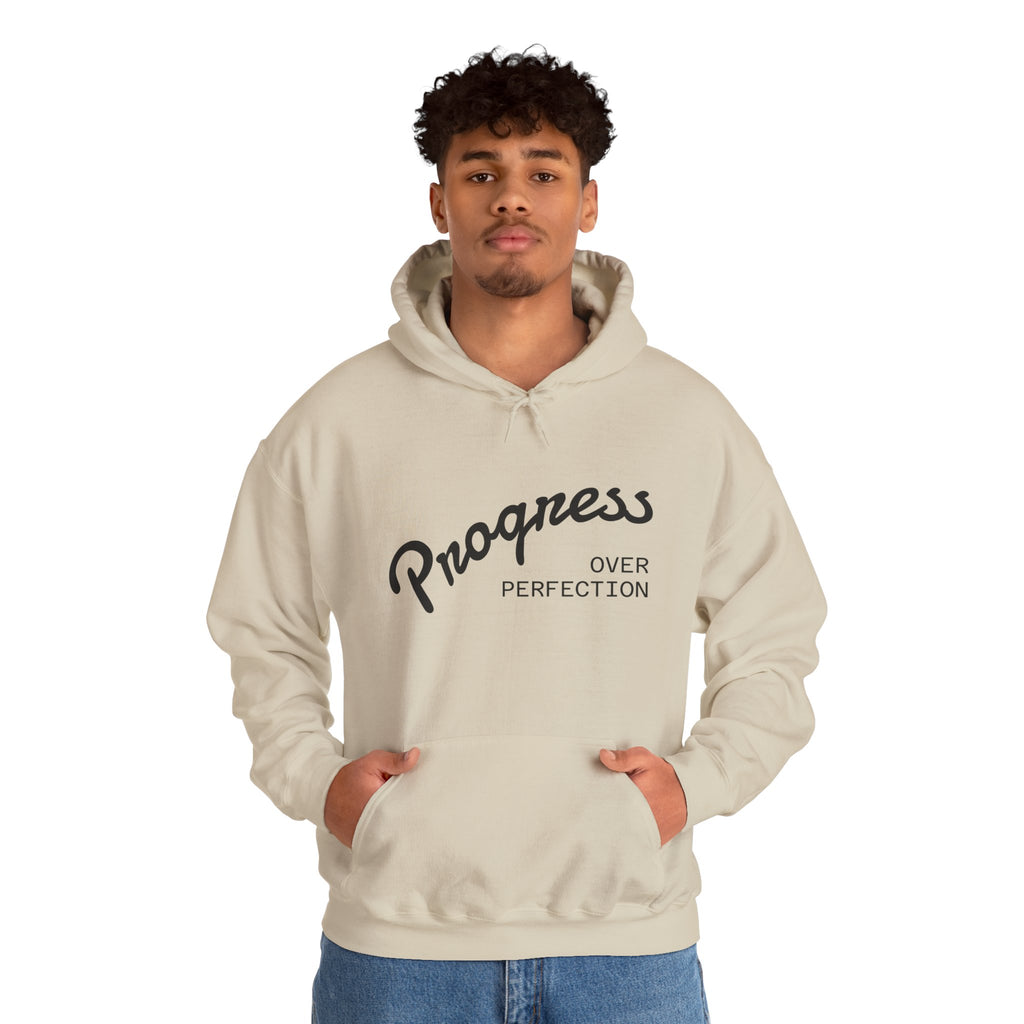 Progress Over Perfection Hoodie, Motivational Sweatshirt, Unisex Hooded Sweatshirt, Cozy Casual Wear, Gift for Her, Inspirational Apparel