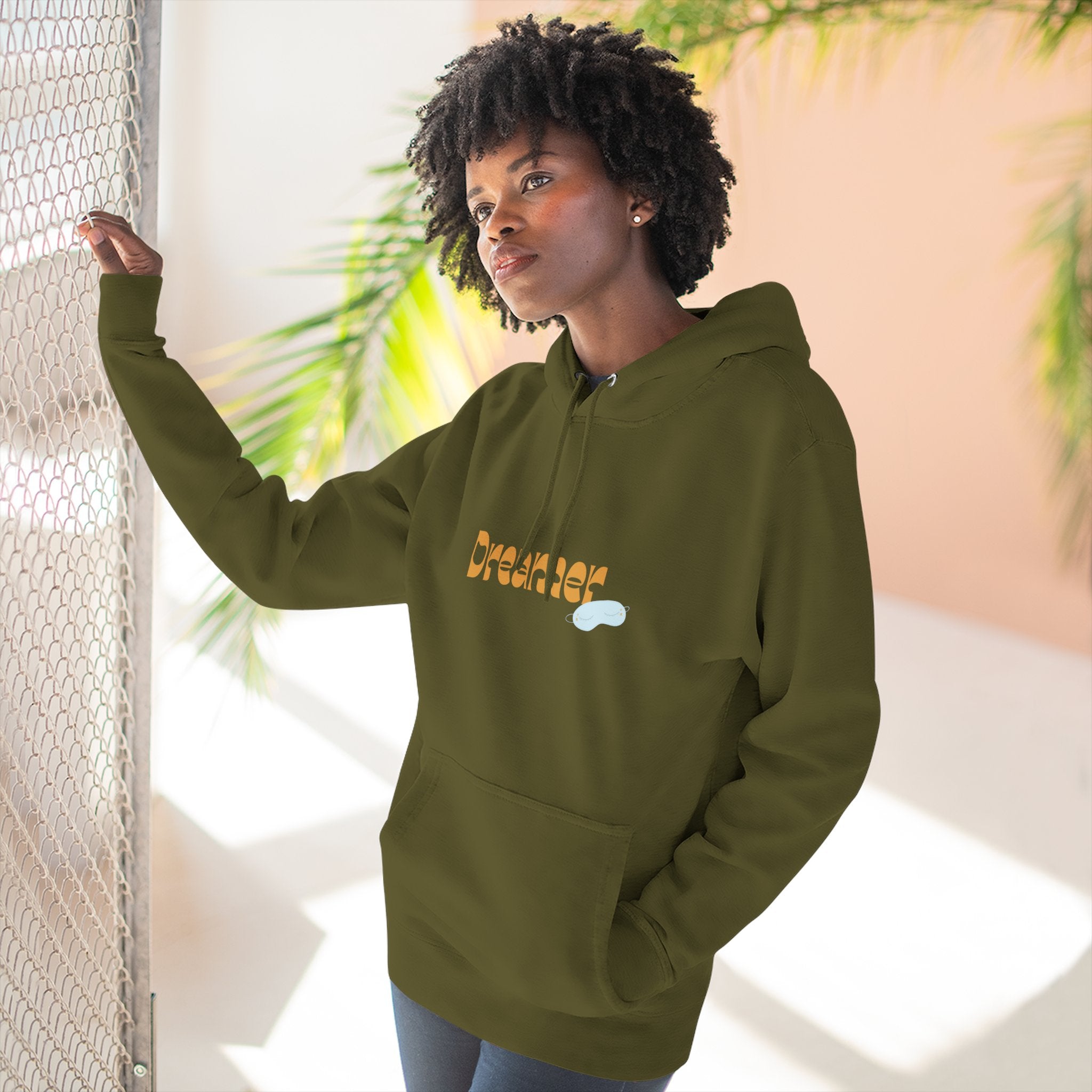 Dreamer Three-Panel Fleece Hoodie | Cozy Sweatshirt, Gift for Dreamers, Casual Wear, Inspirational Apparel, Everyday Comfort