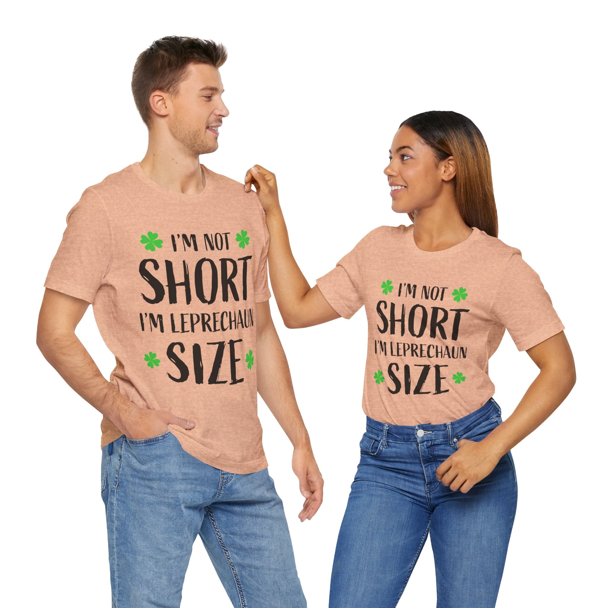 St. Patrick's Day Tee, Leprechaun Size Shirt, Unisex Graphic Tee, Funny Irish T-shirt, Short Stature Humor Apparel