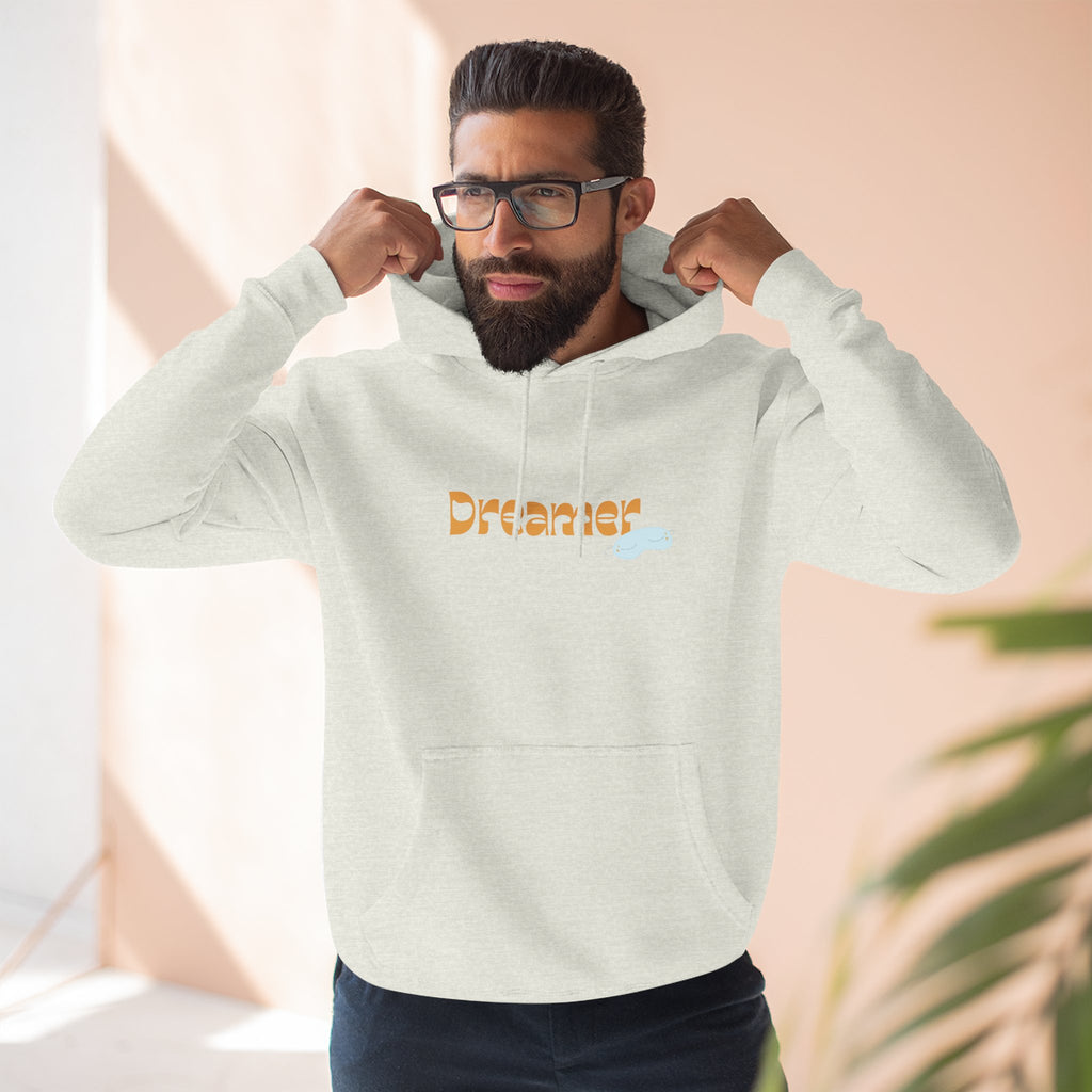 Dreamer Three-Panel Fleece Hoodie | Cozy Sweatshirt, Gift for Dreamers, Casual Wear, Inspirational Apparel, Everyday Comfort