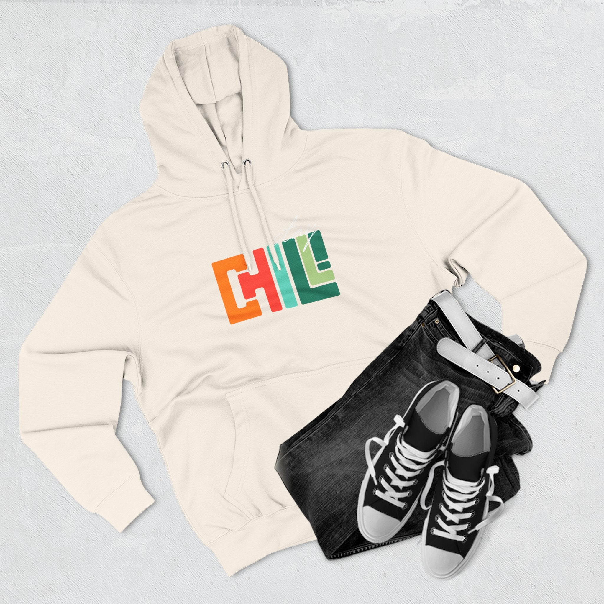Chill Vibes Three-Panel Fleece Hoodie | Cozy Sweatshirt for Relaxation, Perfect for Gifts, Fashion, and Casual Wear