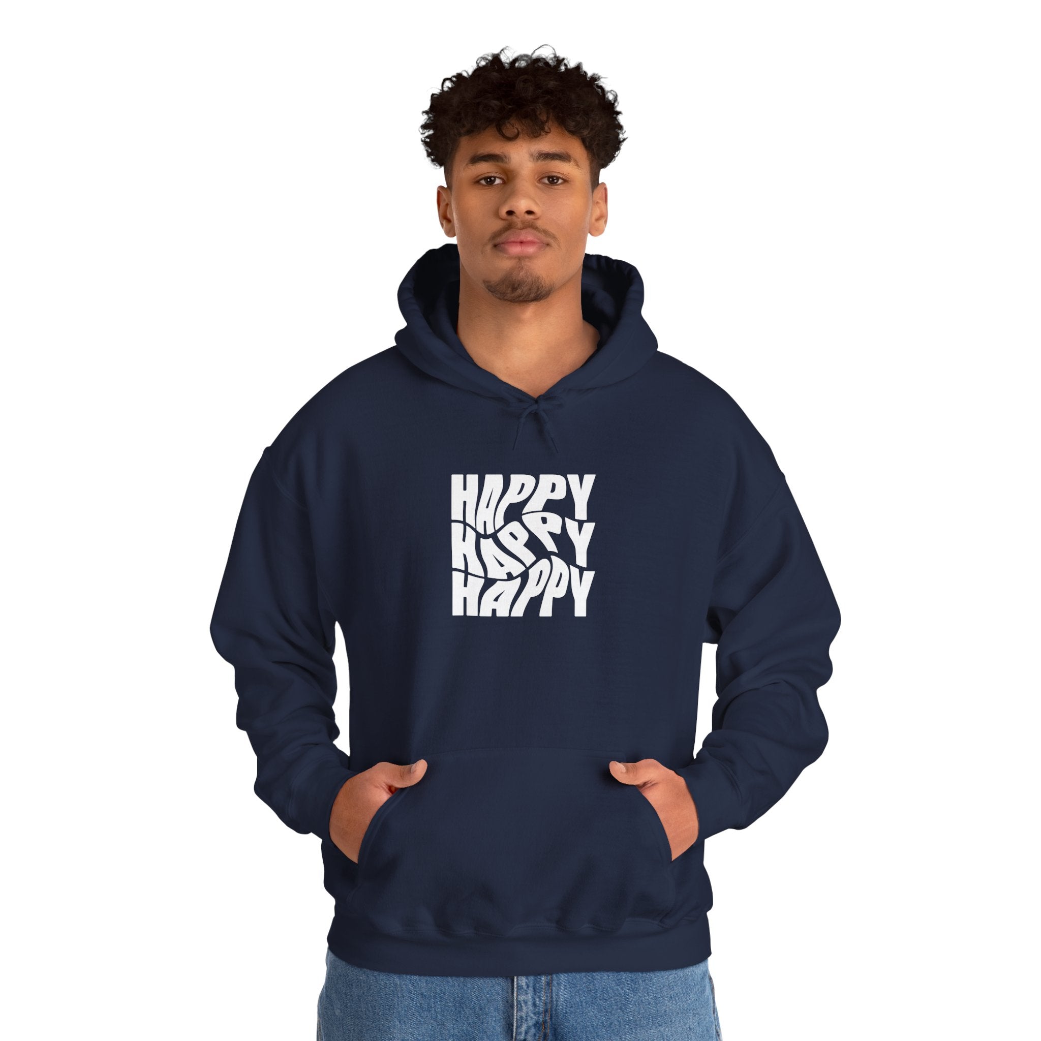 Happy Vibe Unisex Hoodie, Cozy Sweatshirt, Gift for Friends, Casual Wear, Birthday Gift, Everyday Comfort