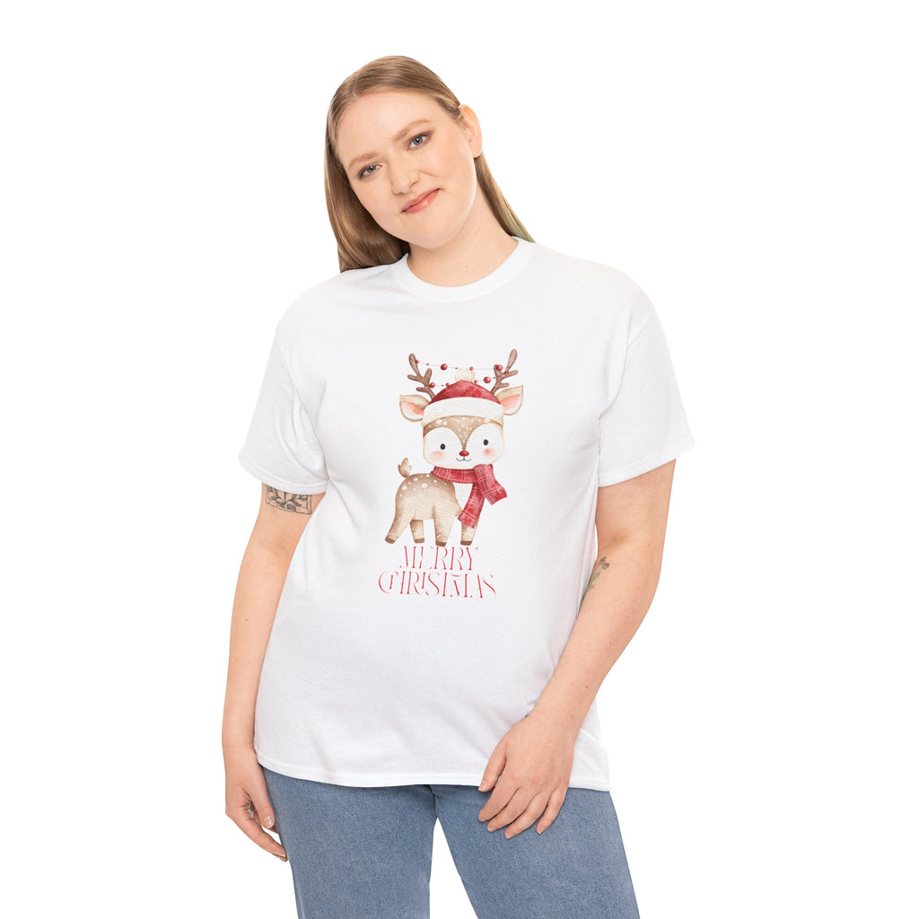 Kids' Cute Reindeer Christmas Tee – Merry Christmas Woodland Holiday Shirt