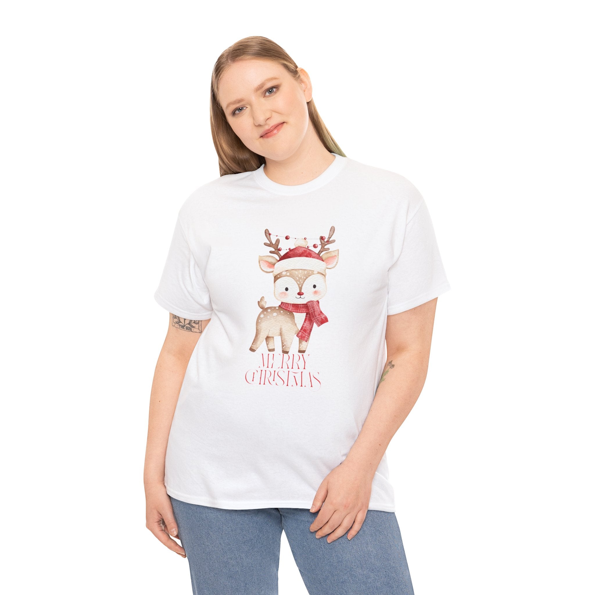 Kids' Cute Reindeer Christmas Tee – Merry Christmas Woodland Holiday Shirt