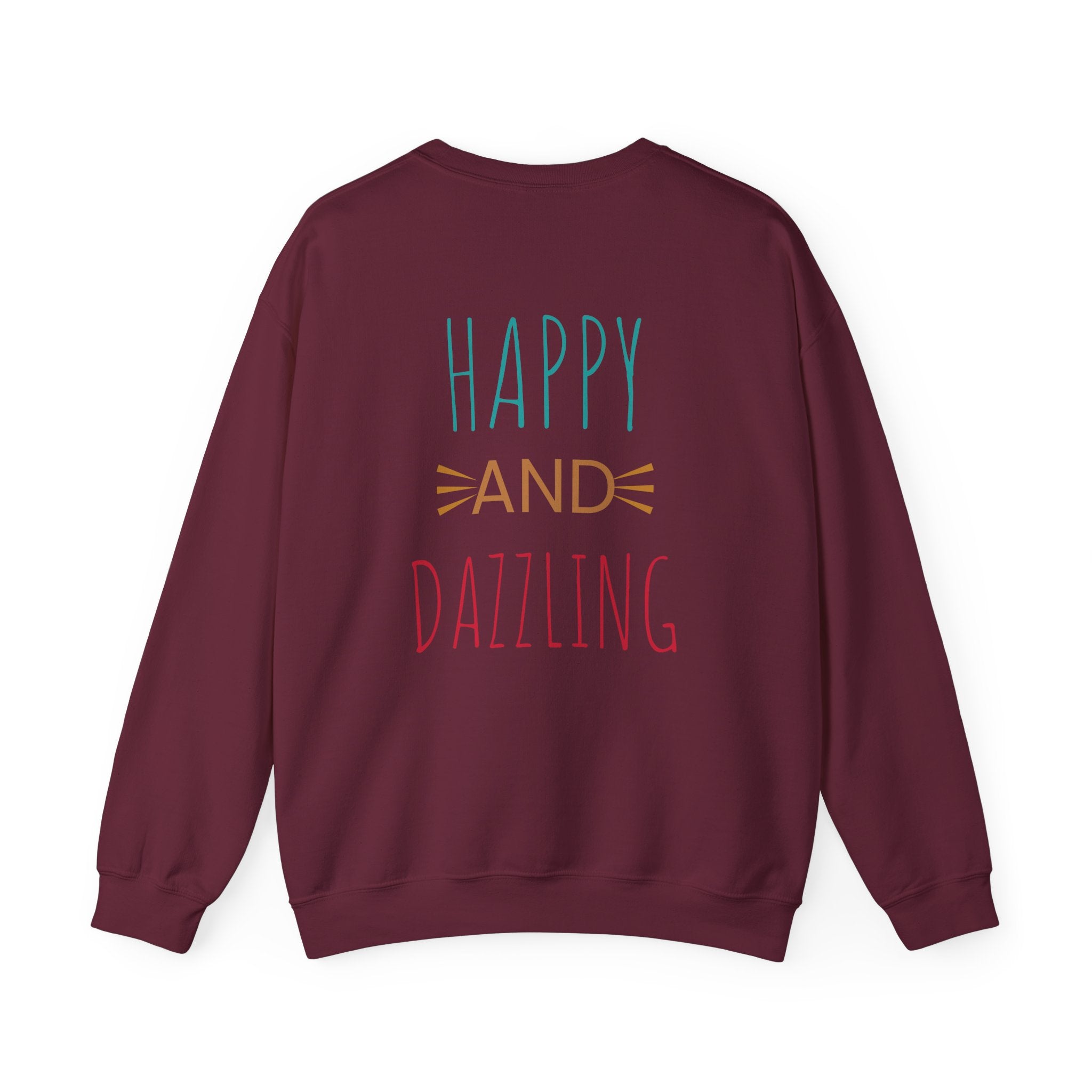 Happy and Dazzling Unisex Heavy Blend™ Crewneck Sweatshirt, Cozy Gift, Casual Wear, Everyday Comfort, Perfect for Birthdays or Celebrations