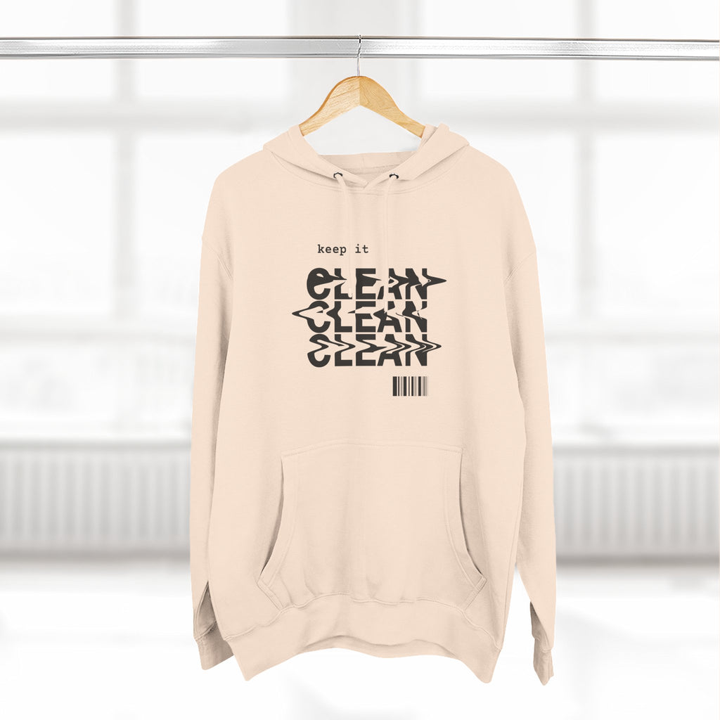 Stylish Fleece Hoodie with ‘Keep It Clean’ Design, Cozy Winter Apparel, Ideal for Casual Outfits, Gifts for Friends, Unique Streetwear