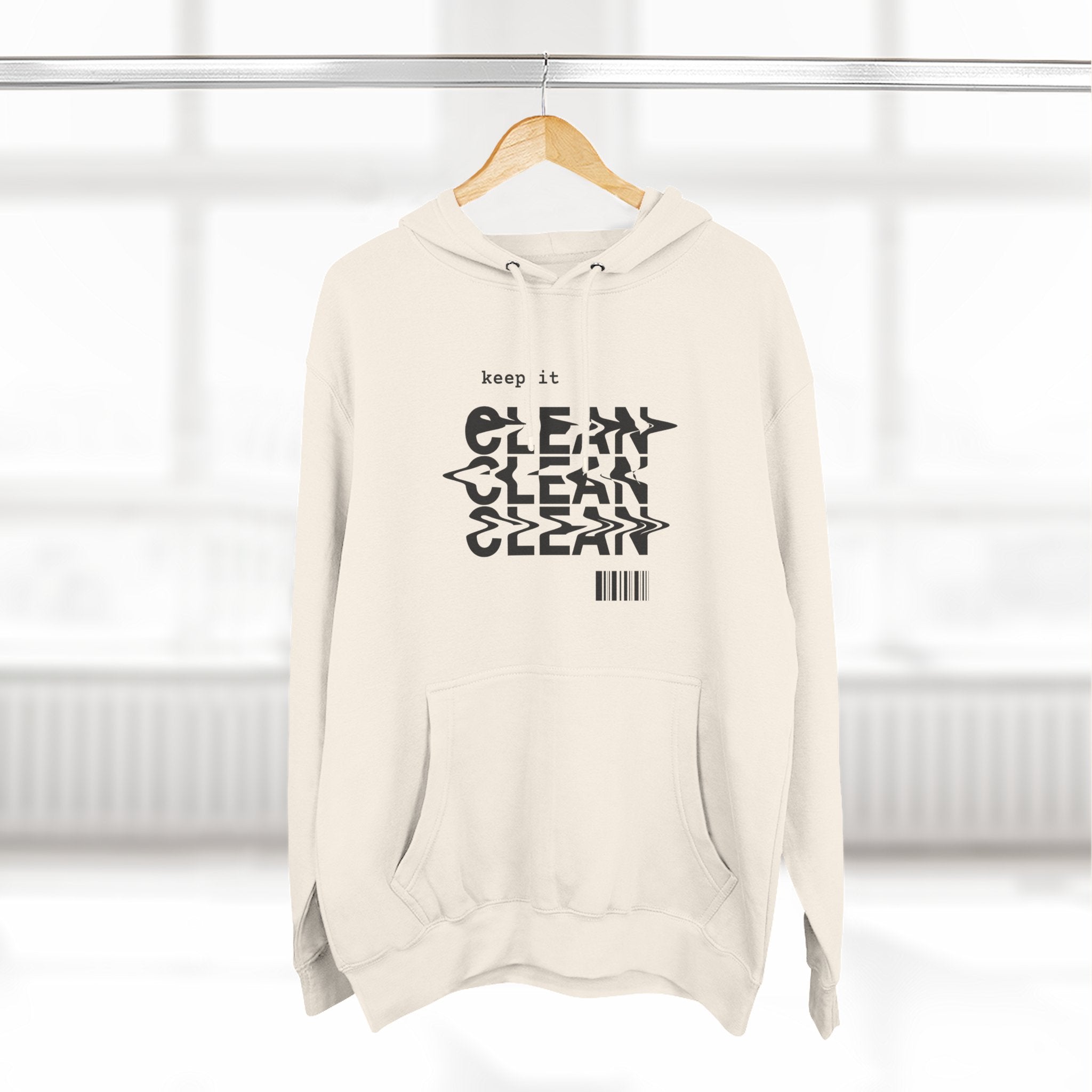 Stylish Fleece Hoodie with ‘Keep It Clean’ Design, Cozy Winter Apparel, Ideal for Casual Outfits, Gifts for Friends, Unique Streetwear
