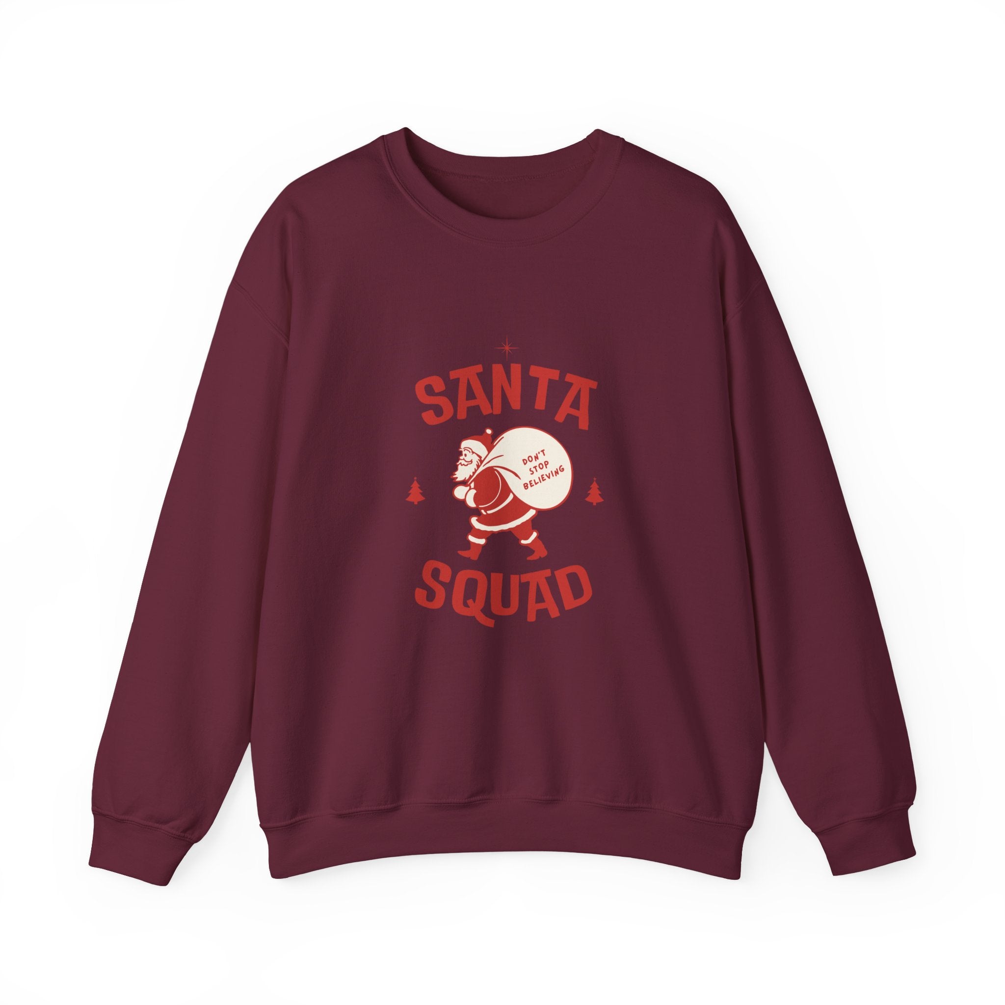Santa Squad Crewneck Sweatshirt — Retro Santa Graphic Christmas Sweater