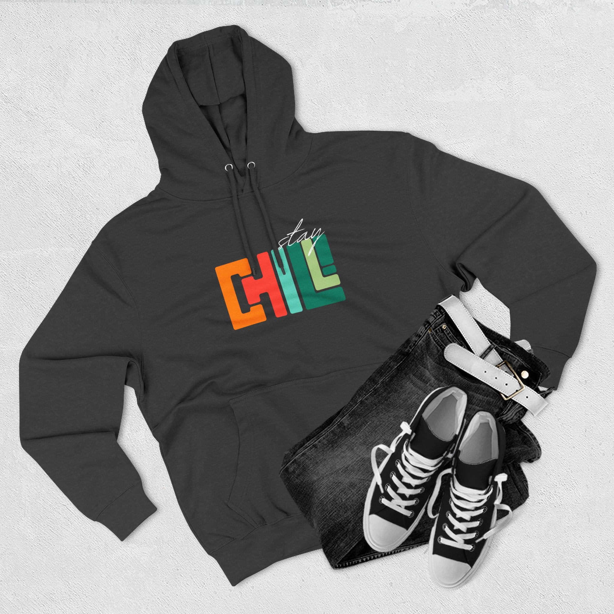 Chill Vibes Three-Panel Fleece Hoodie | Cozy Sweatshirt for Relaxation, Perfect for Gifts, Fashion, and Casual Wear