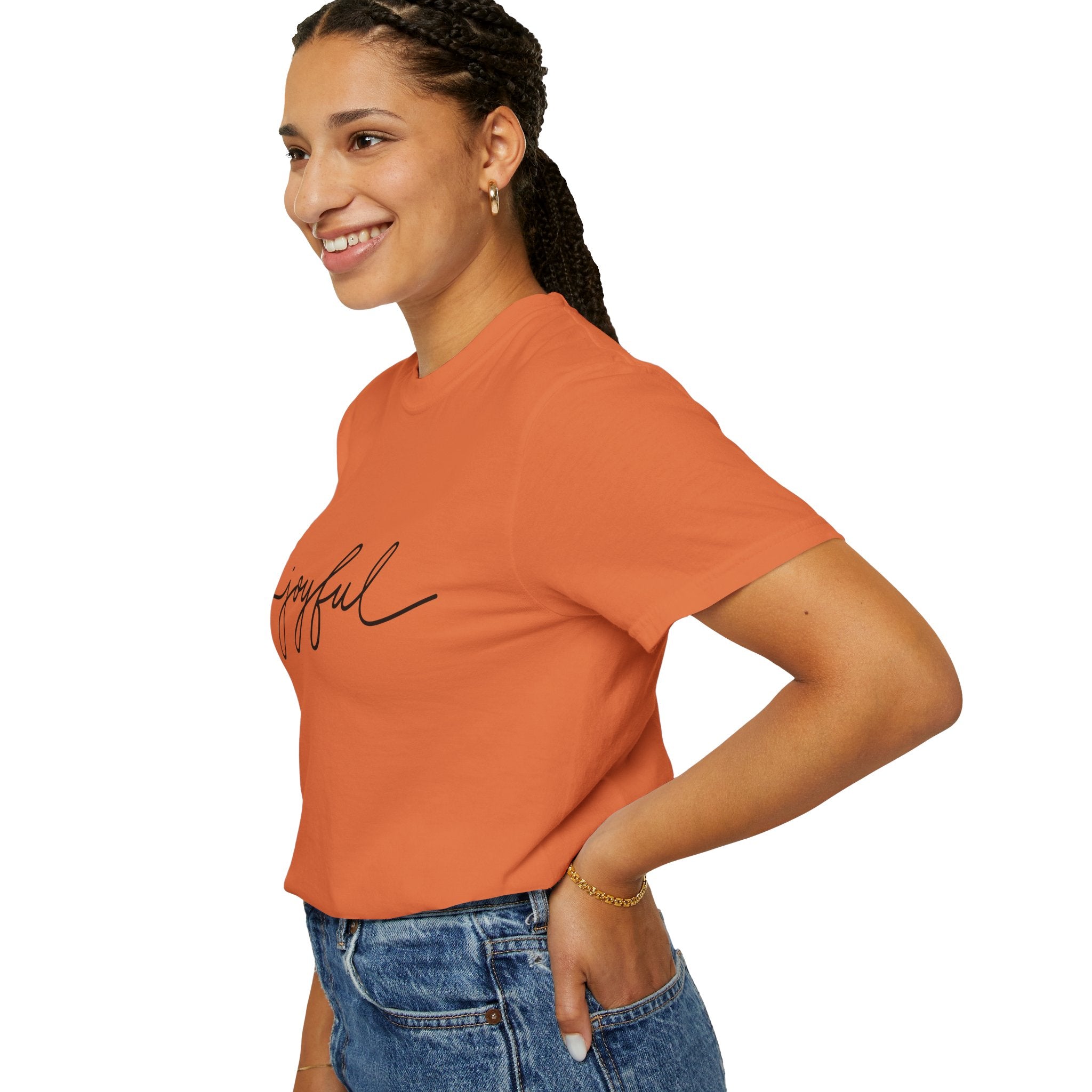 Joyful Unisex Garment-Dyed T-Shirt, Positive Vibes Shirt, Casual Everyday Tee, Gift for Friends, Birthday Celebration Top