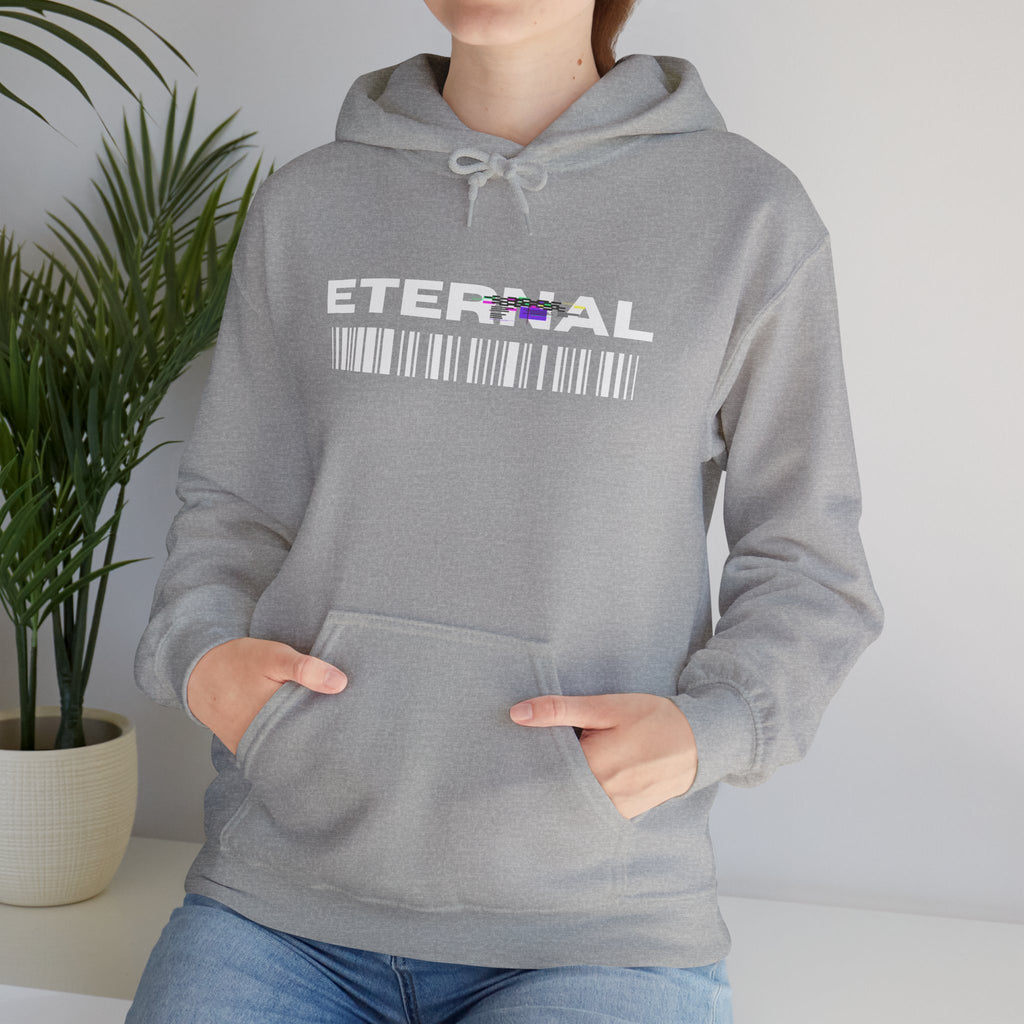 Eternal Barcode Hoodie — Black Graphic Pullover