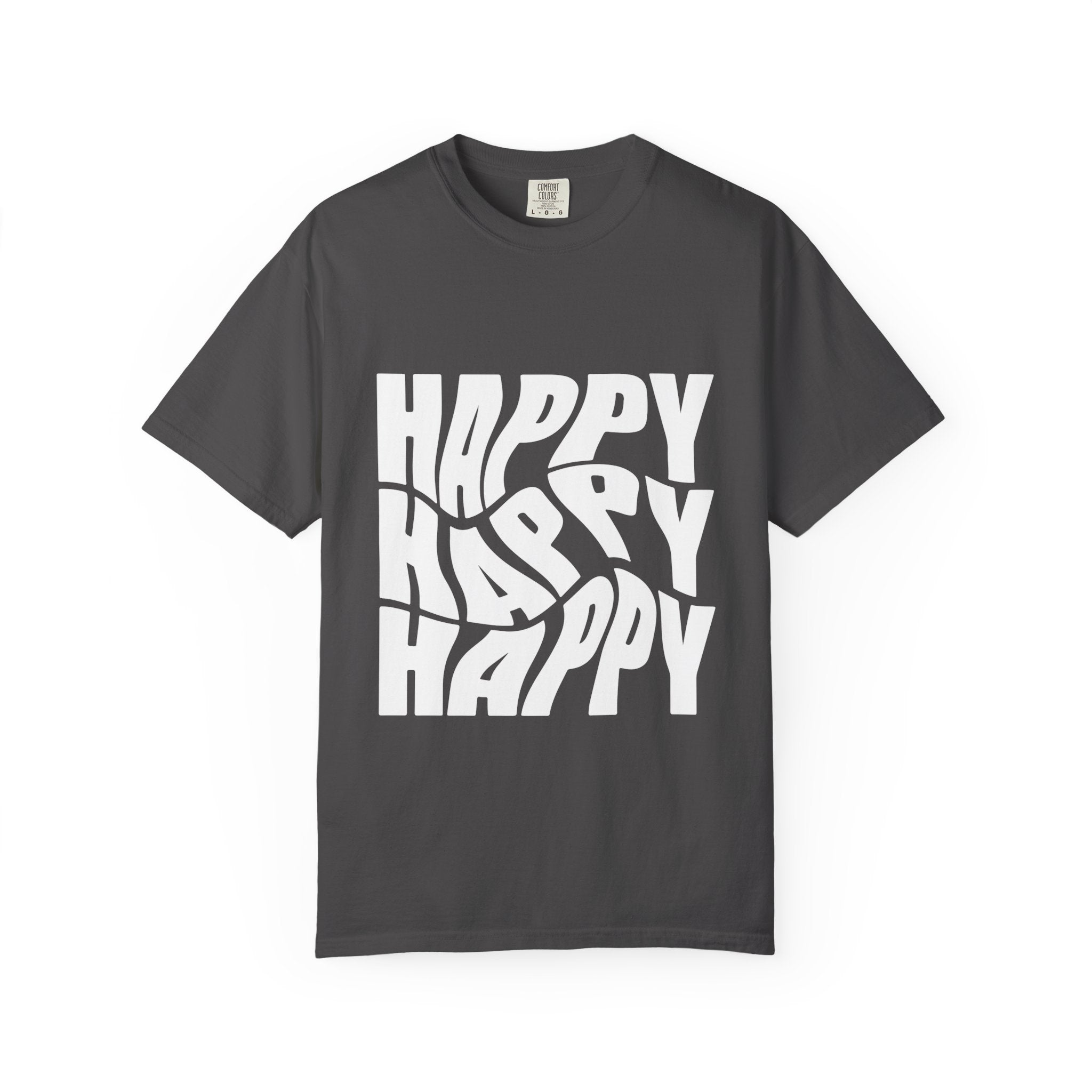 Happy Vibes Unisex Garment-Dyed T-shirt | Positive Affirmation Tee, Casual Wear, Gift for Friends, Summer Style, Comfort Apparel