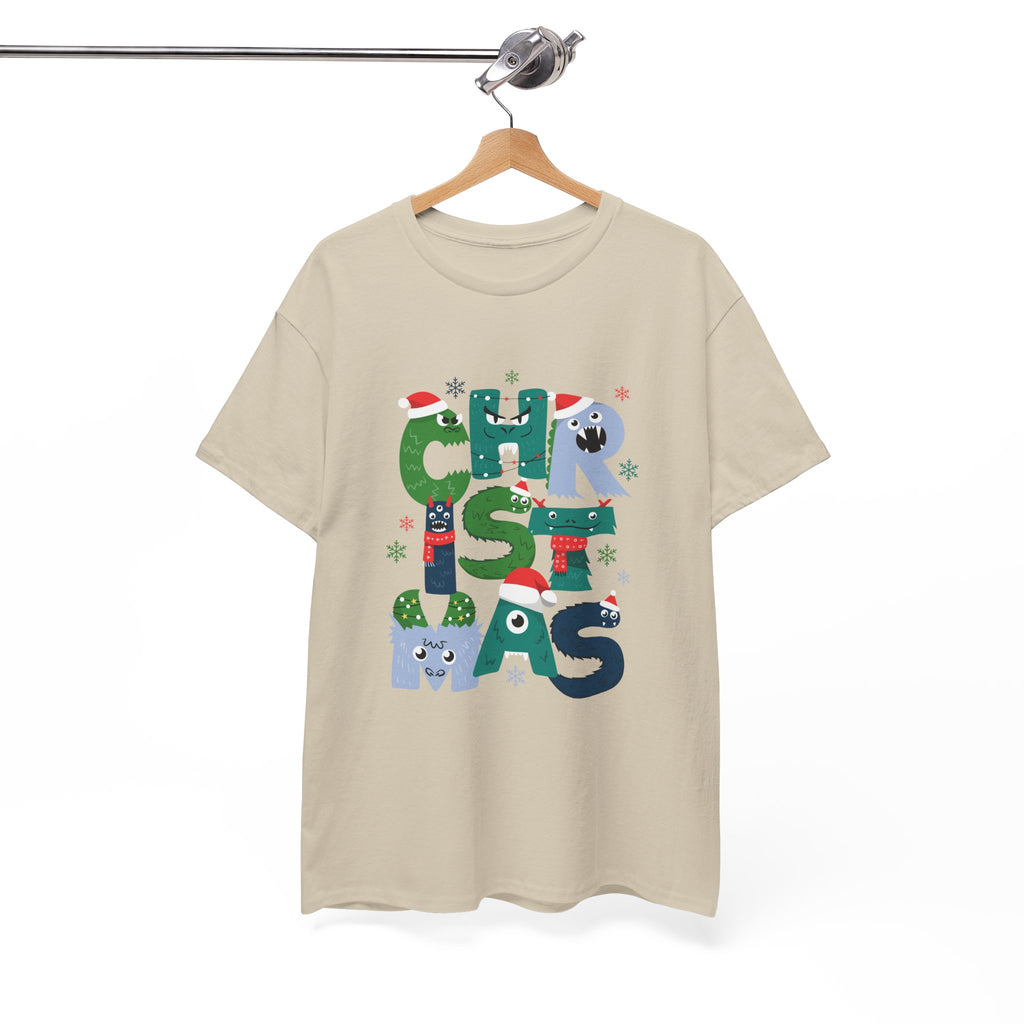 Christmas Graphic Tee — Cute Holiday "CHRISTMAS" Lettering T‑Shirt
