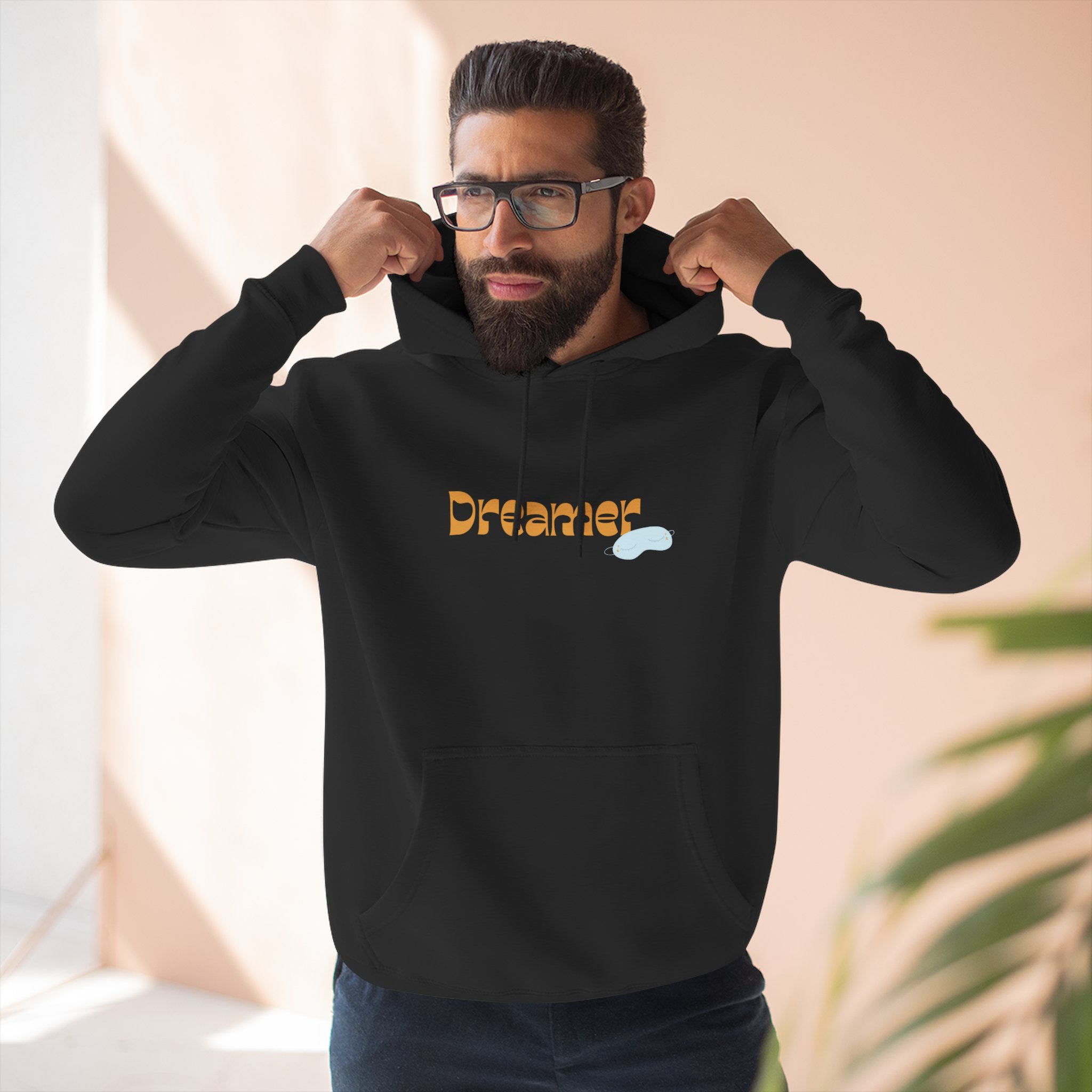 Dreamer Three-Panel Fleece Hoodie | Cozy Sweatshirt, Gift for Dreamers, Casual Wear, Inspirational Apparel, Everyday Comfort
