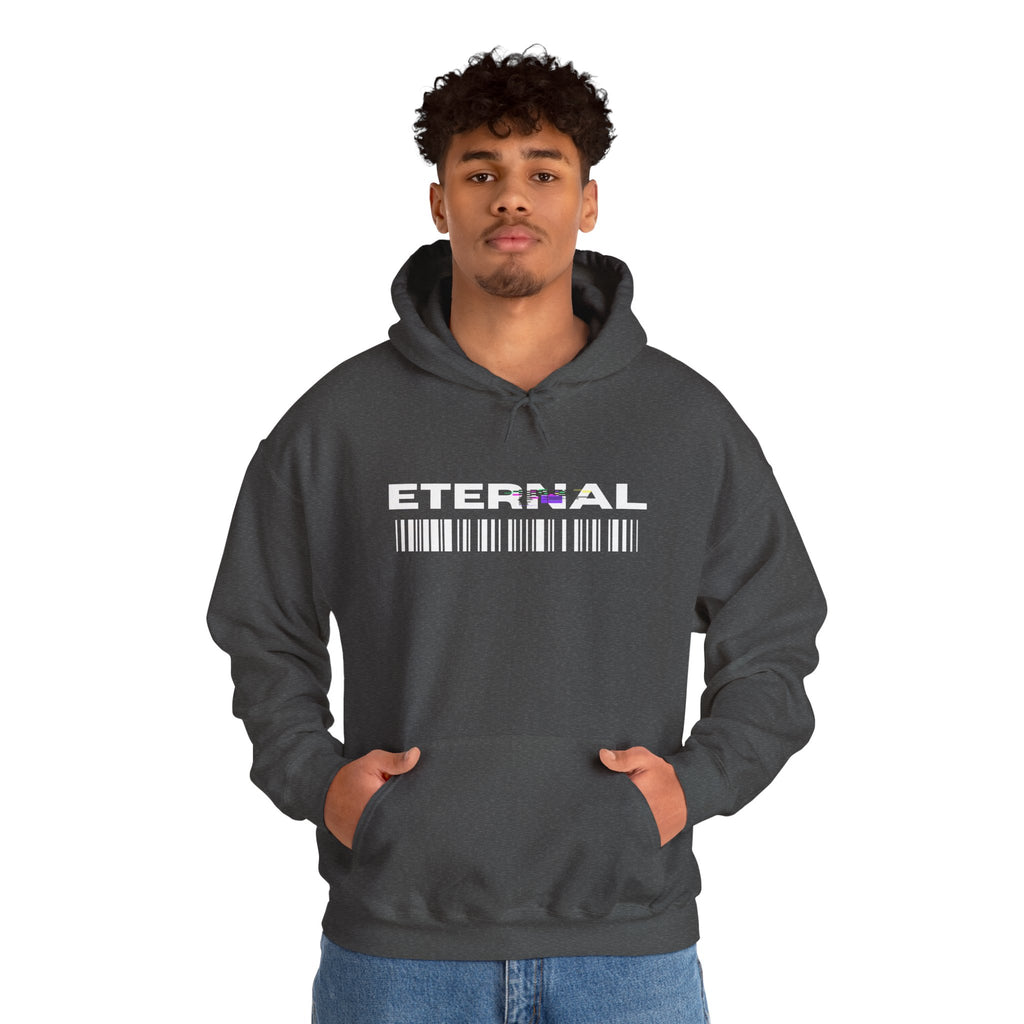 Eternal Barcode Hoodie — Black Graphic Pullover