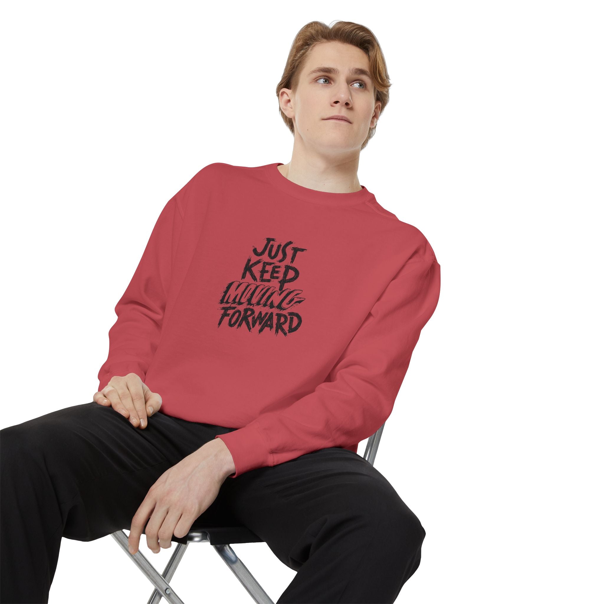 Motivational Sweatshirt - Just Keep Moving Forward, Unisex Garment-Dyed Crewneck, Cozy Gift, Inspirational Apparel, Perfect for Every [...]