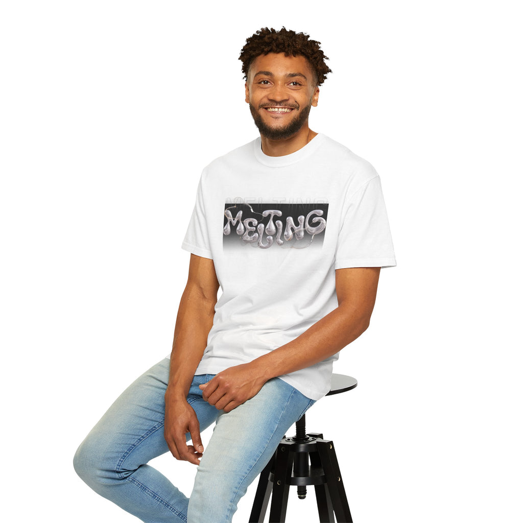 Melting Vibes Unisex Garment-Dyed T-shirt | Cool Graphic Tee for Art Lovers, Trendy Casual Wear, Unique Gift, Summer Style
