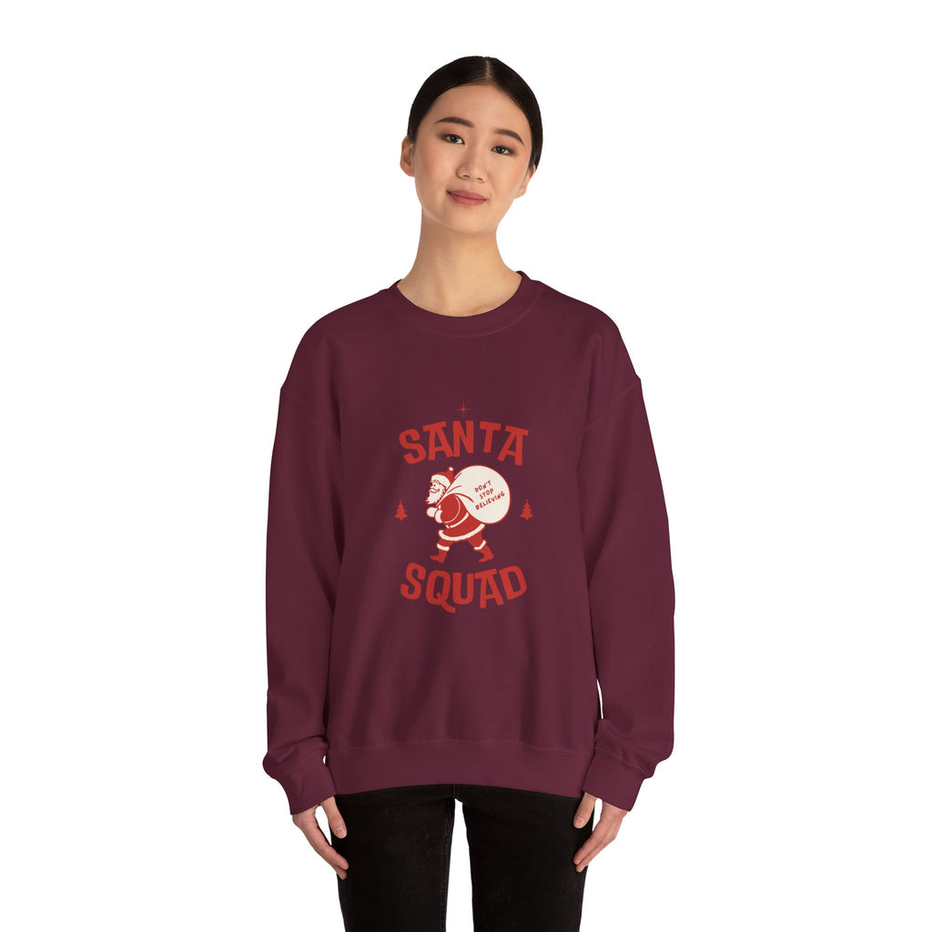 Santa Squad Crewneck Sweatshirt — Retro Santa Graphic Christmas Sweater