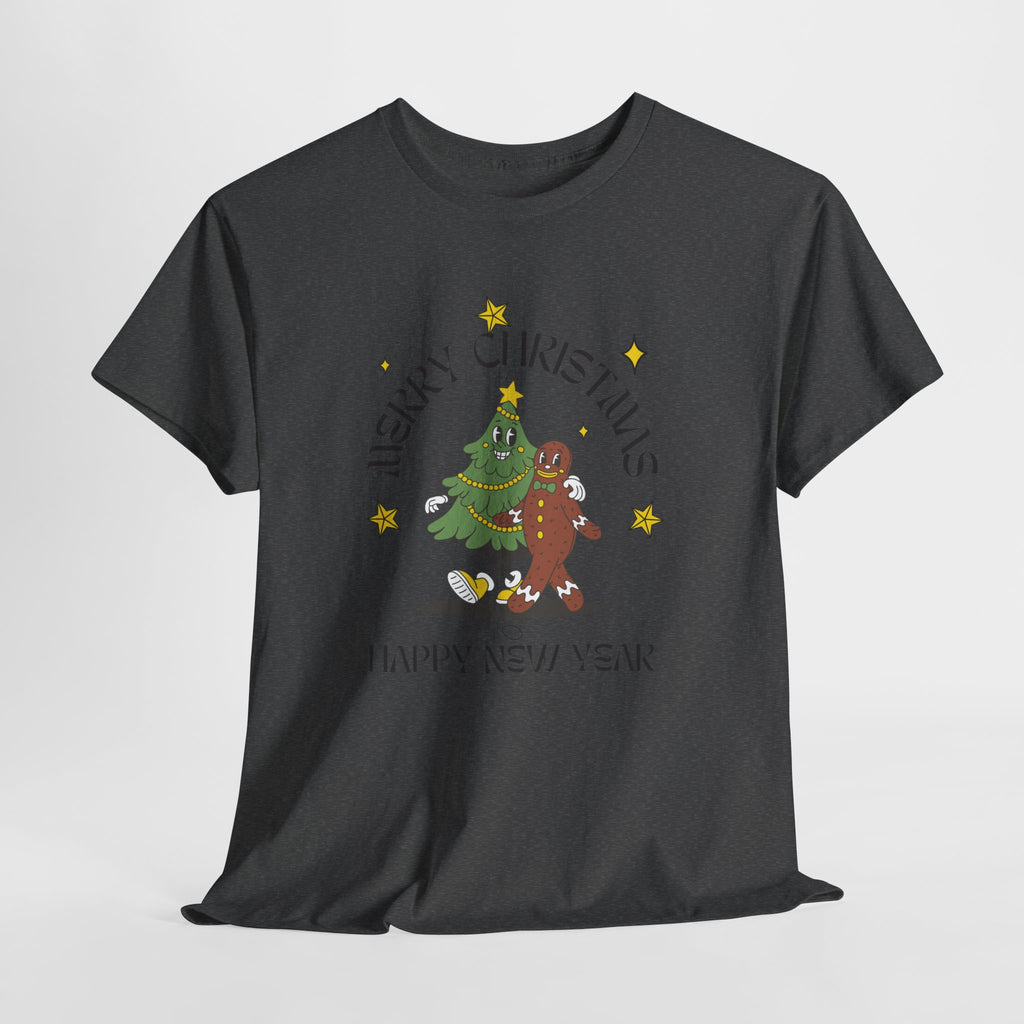 Christmas Gingerbread Tree Tee - "Merry Christmas, Happy New Year" Holiday Shirt