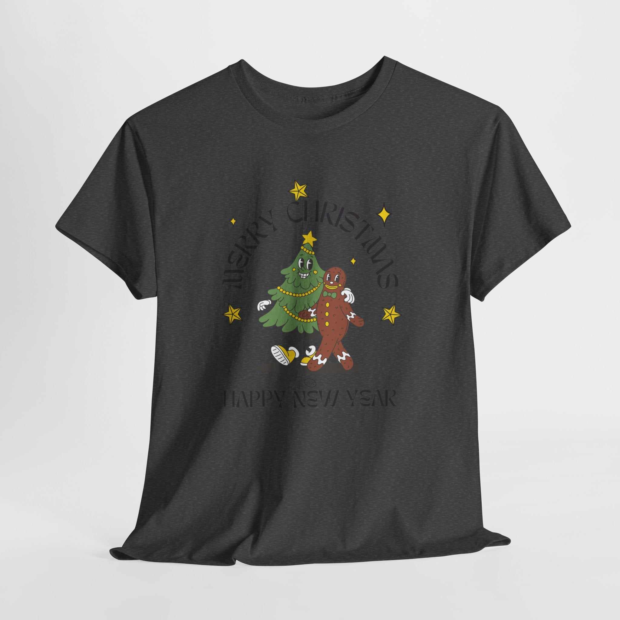 Christmas Gingerbread Tree Tee - "Merry Christmas, Happy New Year" Holiday Shirt