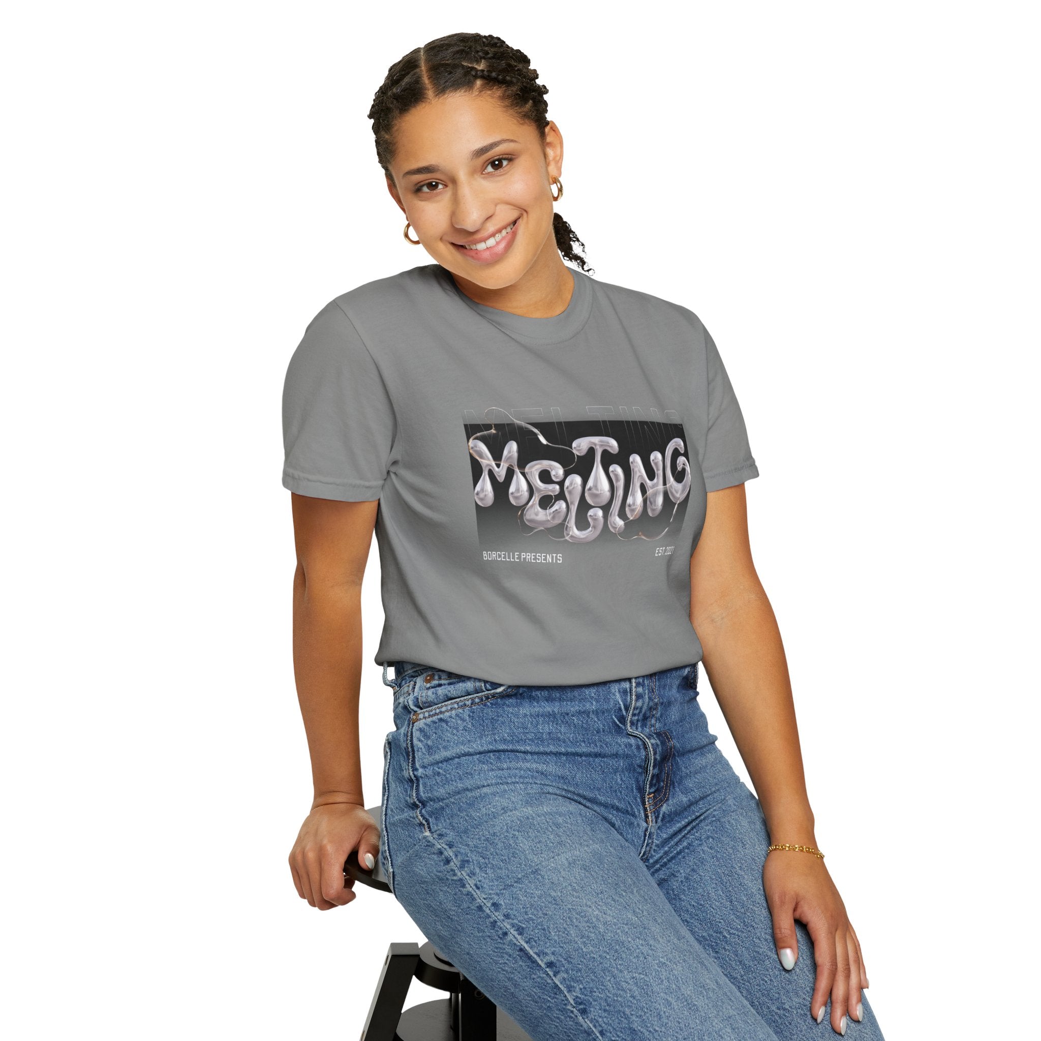 Melting Vibes Unisex Garment-Dyed T-shirt | Cool Graphic Tee for Art Lovers, Trendy Casual Wear, Unique Gift, Summer Style