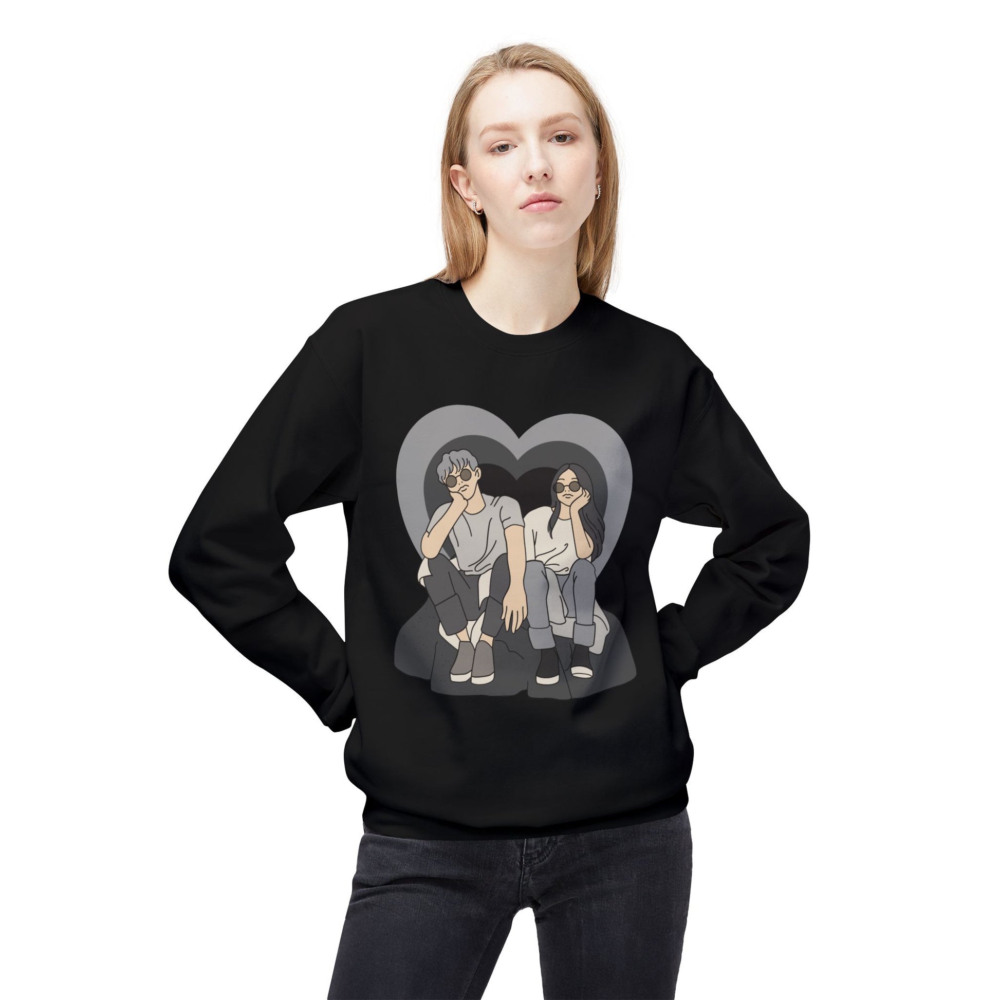 Couple Sweatshirt with Heart Design - Cozy Unisex Pullover for Couples, Valentine's Day Gift, Relationship Keeper, Cute Matching [...]