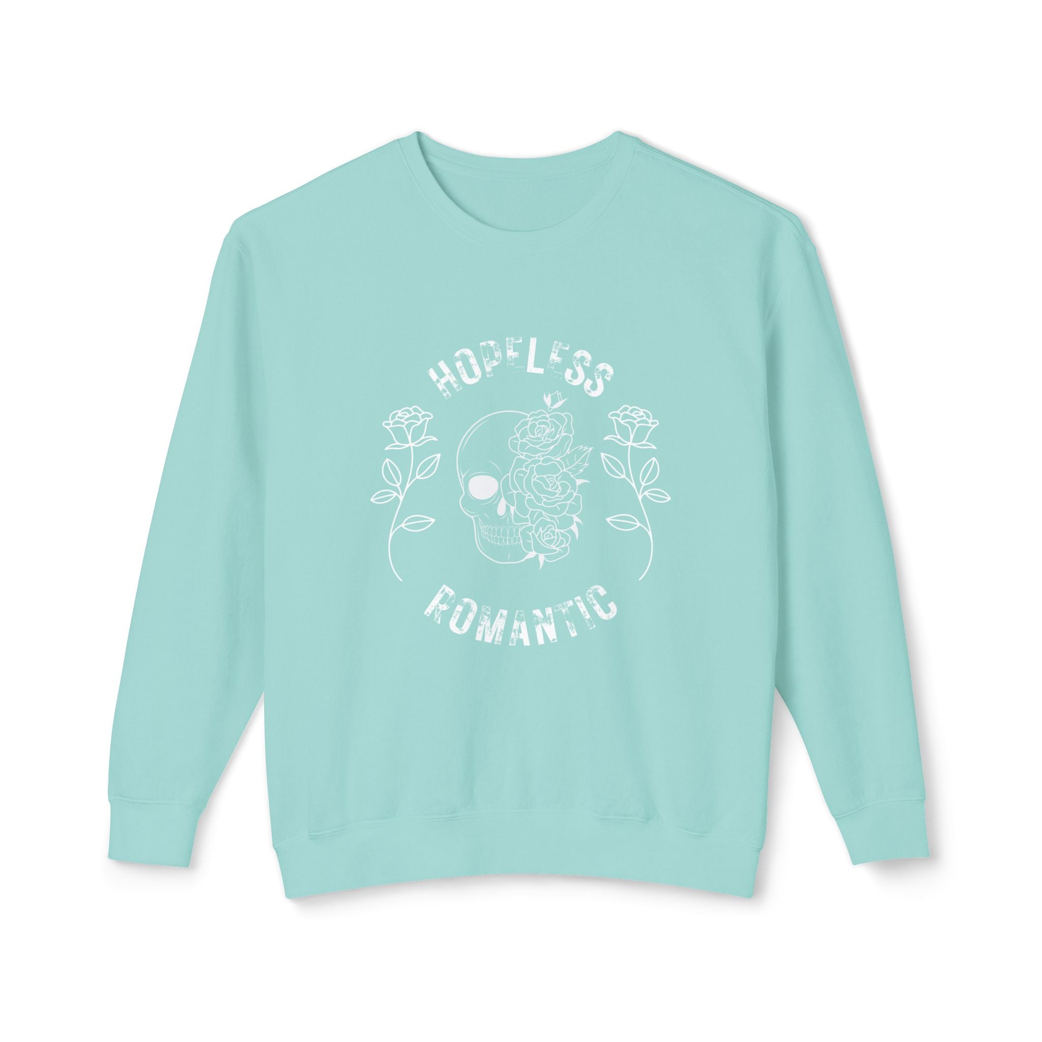 Hopeless Romantic Sweatshirt, Unisex Lightweight Crewneck Sweater, Cute Gift for Her, Fall Fashion, Casual Wear, Cozy Loungewear