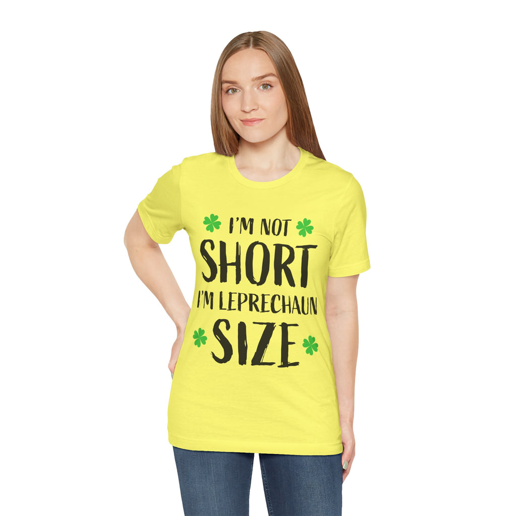 St. Patrick's Day Tee, Leprechaun Size Shirt, Unisex Graphic Tee, Funny Irish T-shirt, Short Stature Humor Apparel