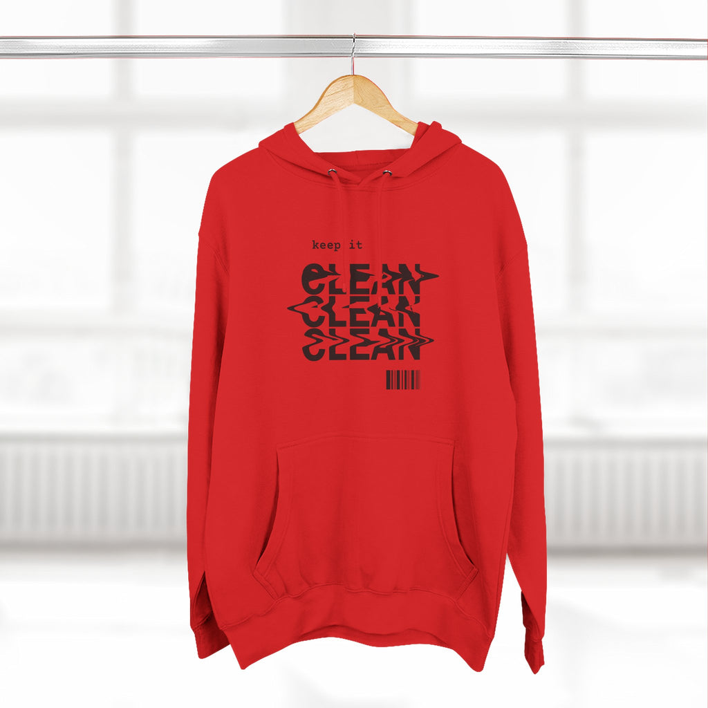 Stylish Fleece Hoodie with ‘Keep It Clean’ Design, Cozy Winter Apparel, Ideal for Casual Outfits, Gifts for Friends, Unique Streetwear