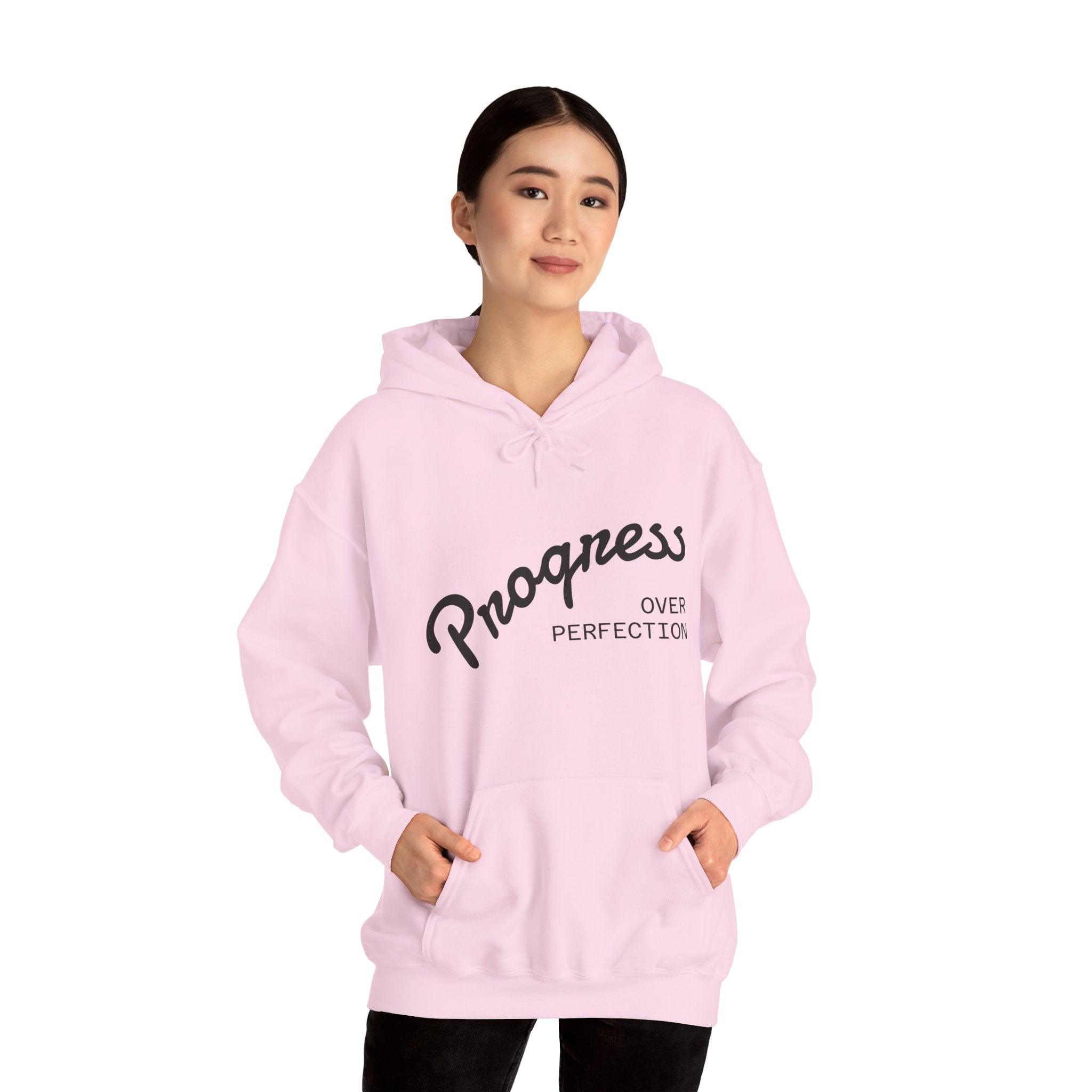 Progress Over Perfection Hoodie, Motivational Sweatshirt, Unisex Hooded Sweatshirt, Cozy Casual Wear, Gift for Her, Inspirational Apparel