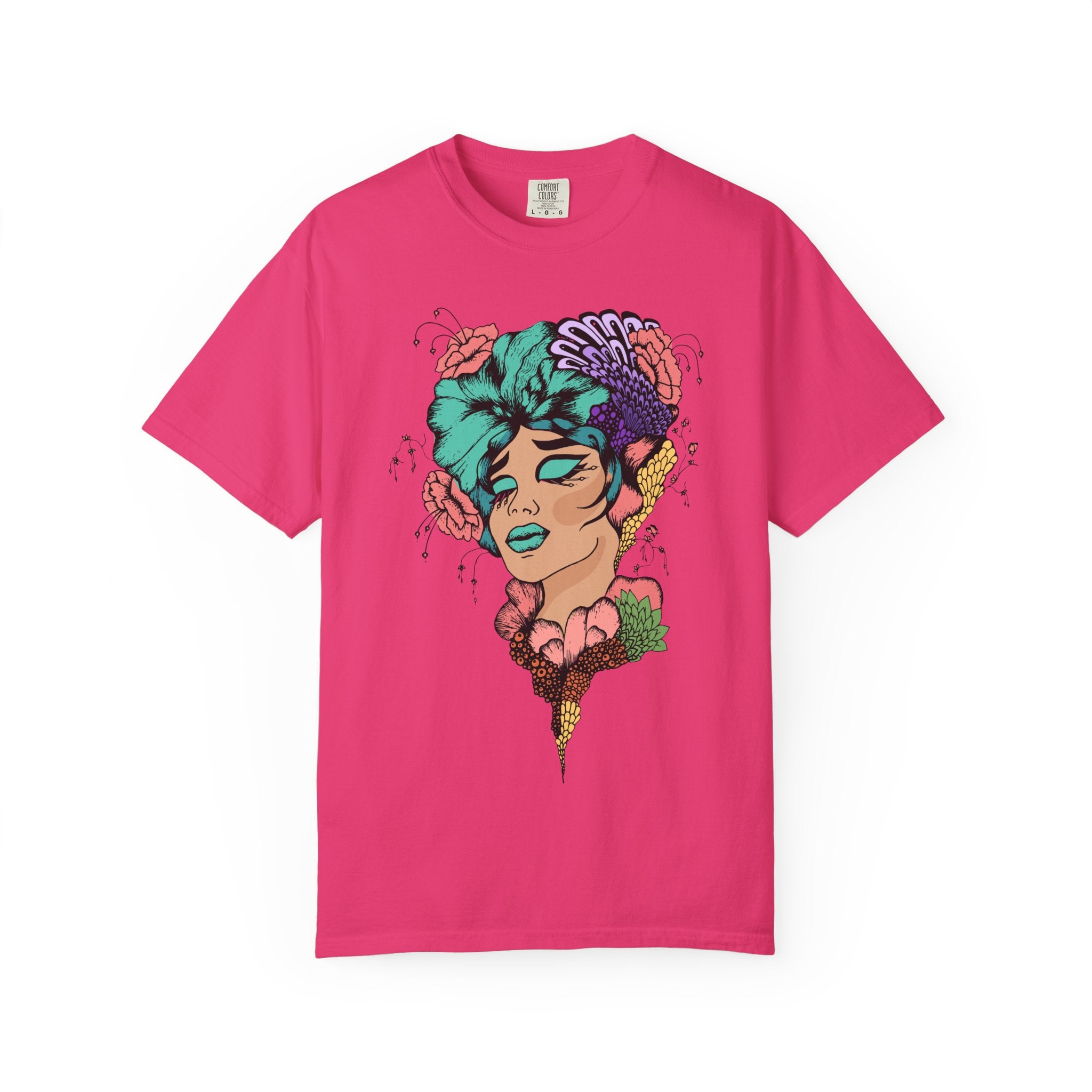 Floral Fantasy T-Shirt | Artistic Graphic Tee for Nature Lovers, Unique Gift, Casual Wear, Eco-Friendly Fashion