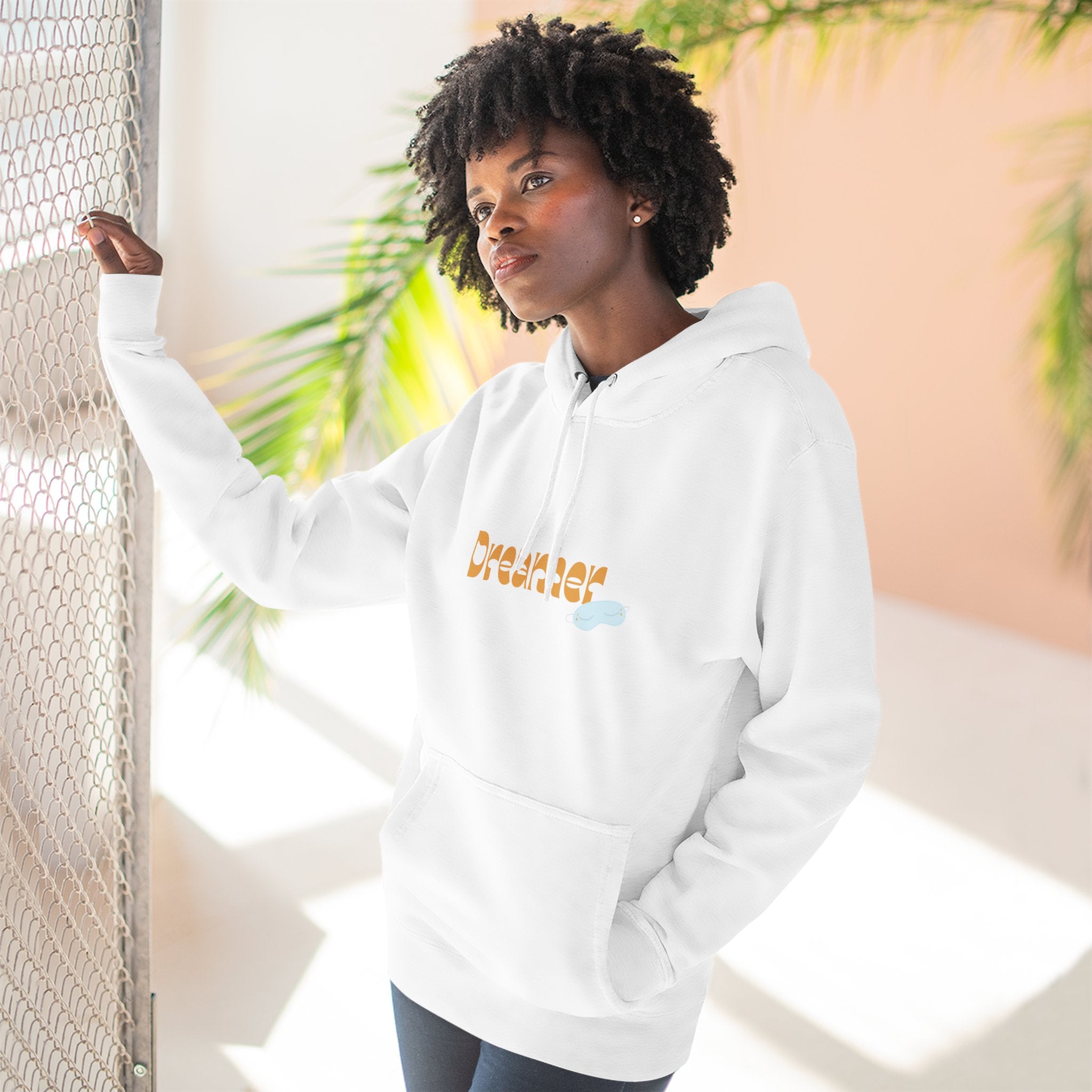 Dreamer Three-Panel Fleece Hoodie | Cozy Sweatshirt, Gift for Dreamers, Casual Wear, Inspirational Apparel, Everyday Comfort